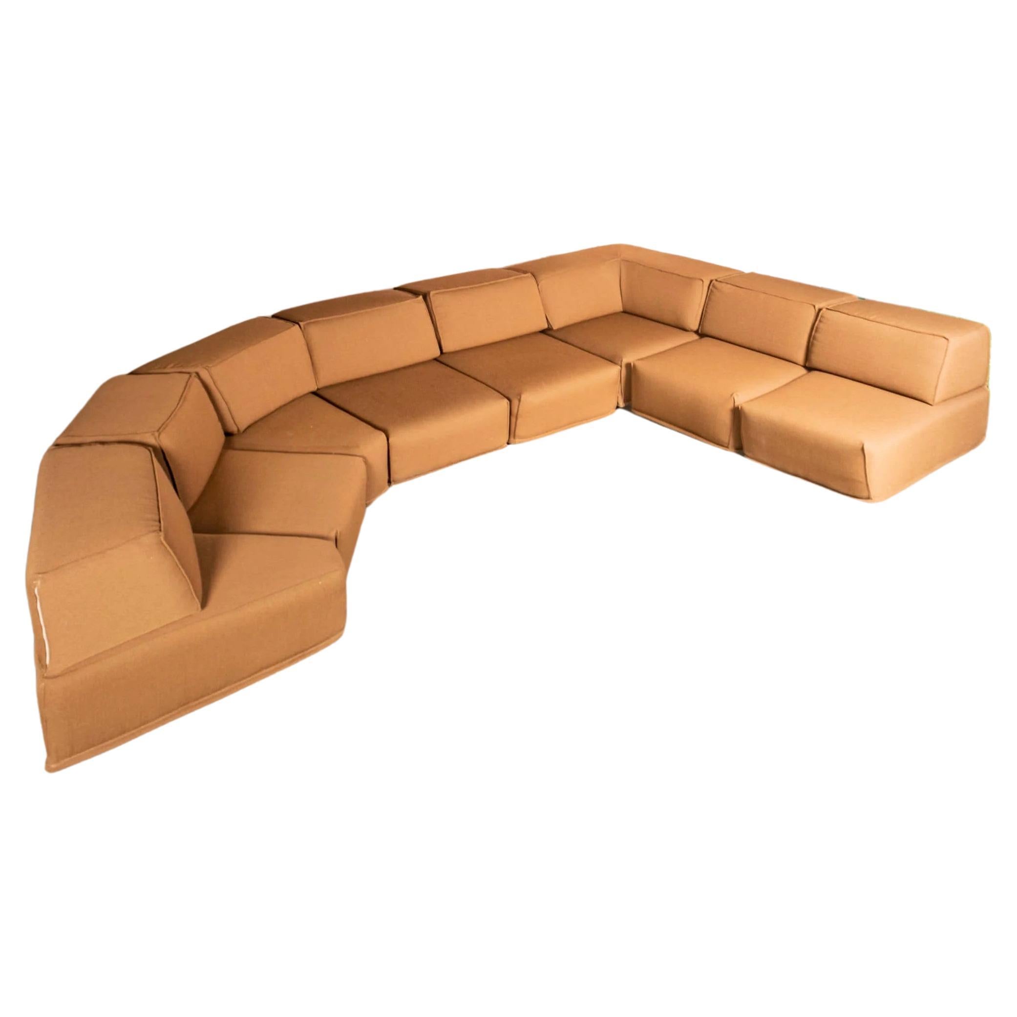 1970s Cor 'Trio' 8 Piece Modular Sofa by Team Form AG, Newly Reupholstered For Sale