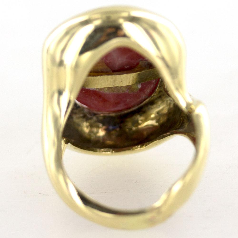 Women's 1970s Coral Yellow Gold Contemporary Ring