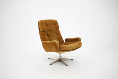1970s Corduroy Swivel Chair, Denmark