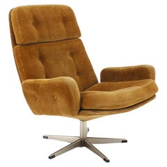 1970s Corduroy Swivel Chair, Denmark