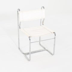 1970s Cosco of Columbus Indiana White Vinyl and Chrome Dining Chair