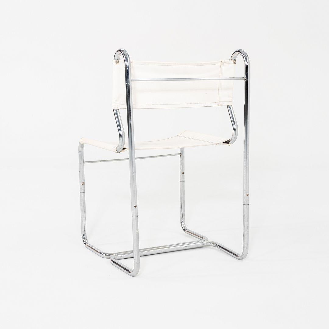 Chrome 1970 Cosco of Columbus Indiana Chaise de salle à manger en vinyle blanc et chrome en vente