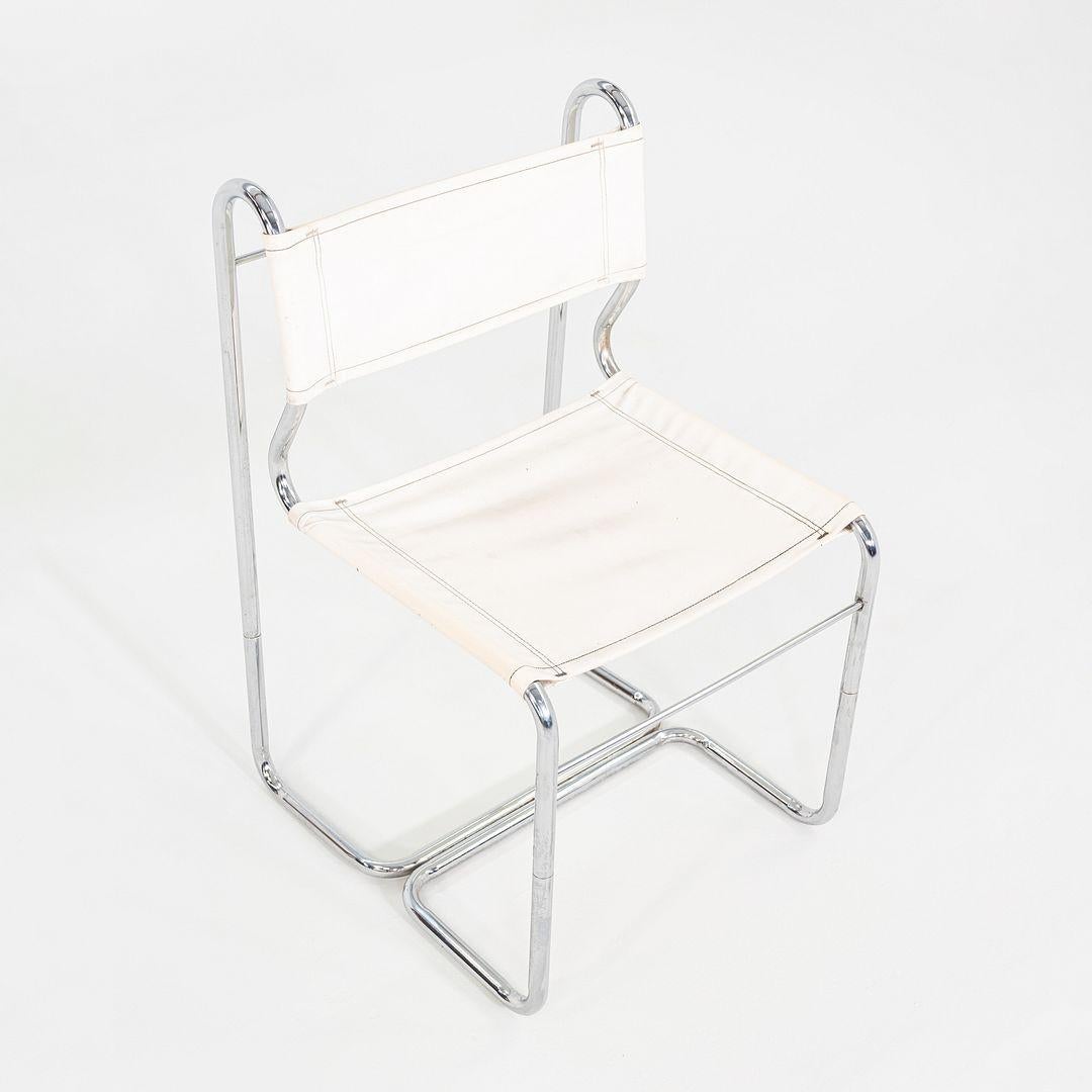 1970 Cosco of Columbus Indiana Chaise de salle à manger en vinyle blanc et chrome en vente 1