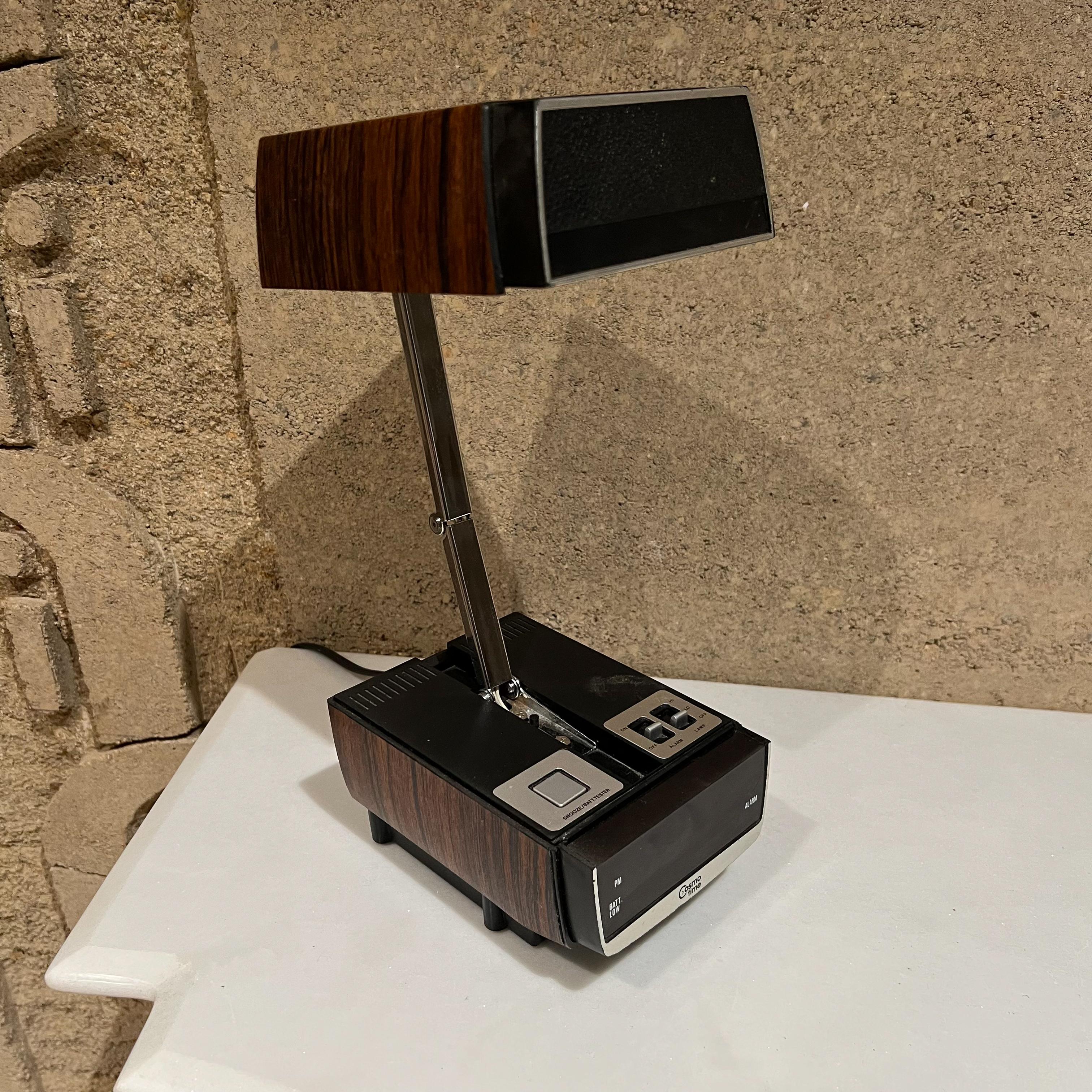 Plastic 1970s Cosmo Time Folding Portable Hi Intensity Desk Lamp & Digital Alarm Clock For Sale