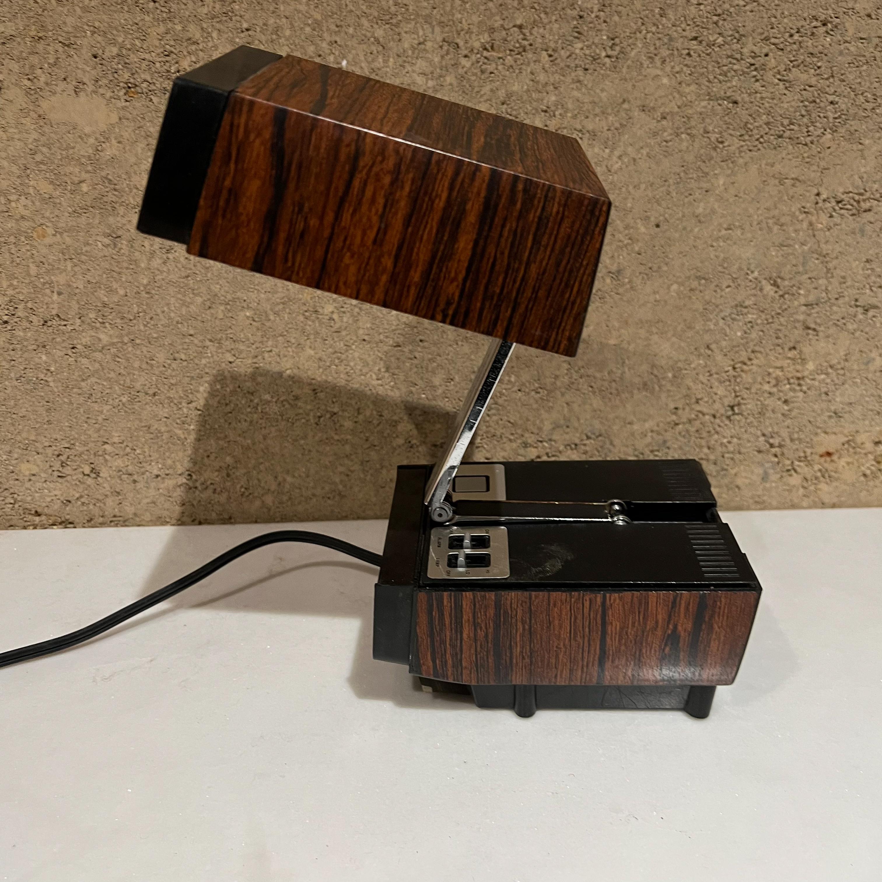 Hong Kong 1970s Cosmo Time Folding Portable Hi Intensity Desk Lamp & Digital Alarm Clock For Sale
