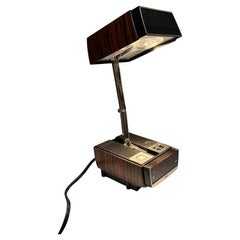 1970s Cosmo Time Folding Portable Hi Intensity Desk Lamp & Digital Alarm Clock