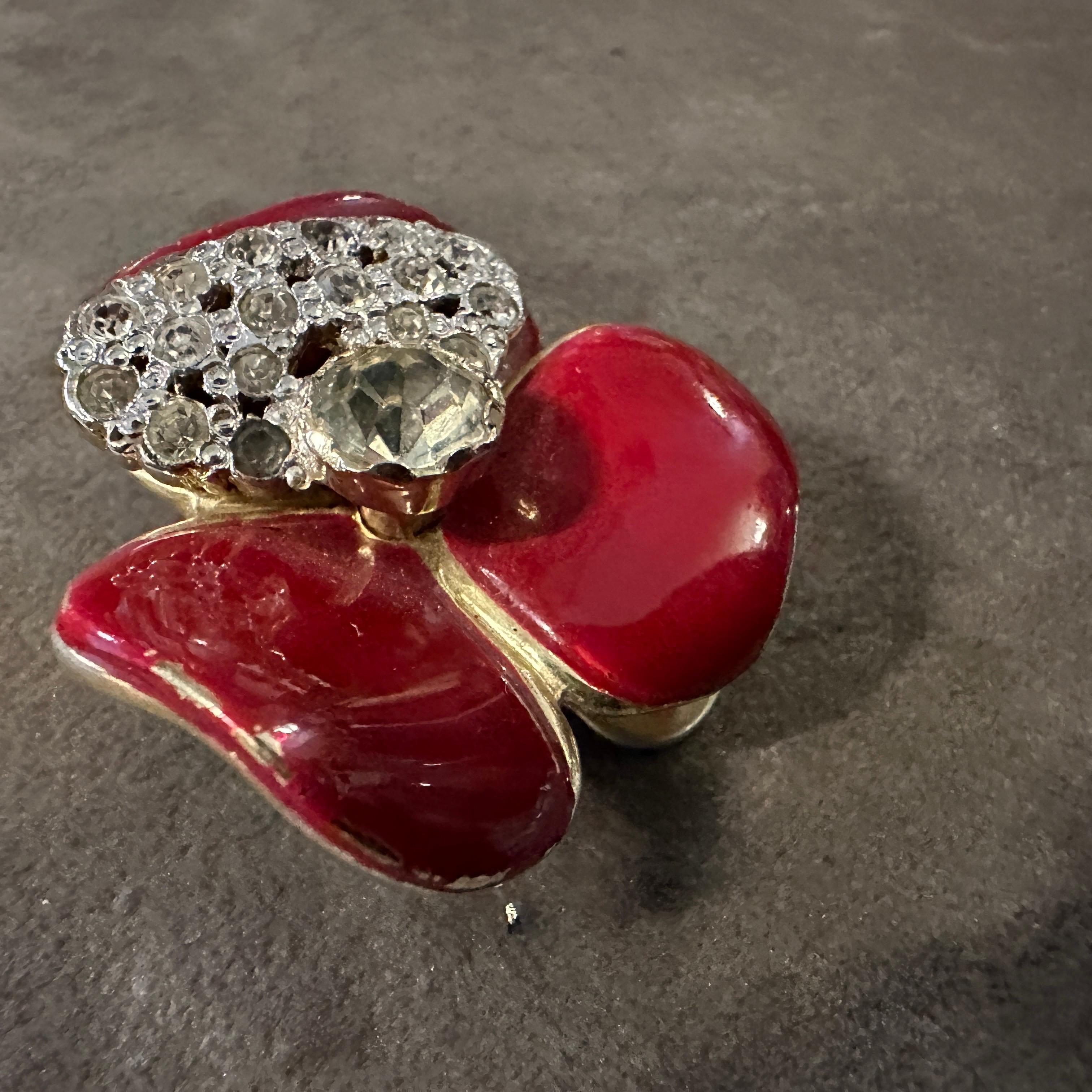 1970s Costume Jewelry Brilliant Red Clip-on Earrings by Valentino For Sale 8