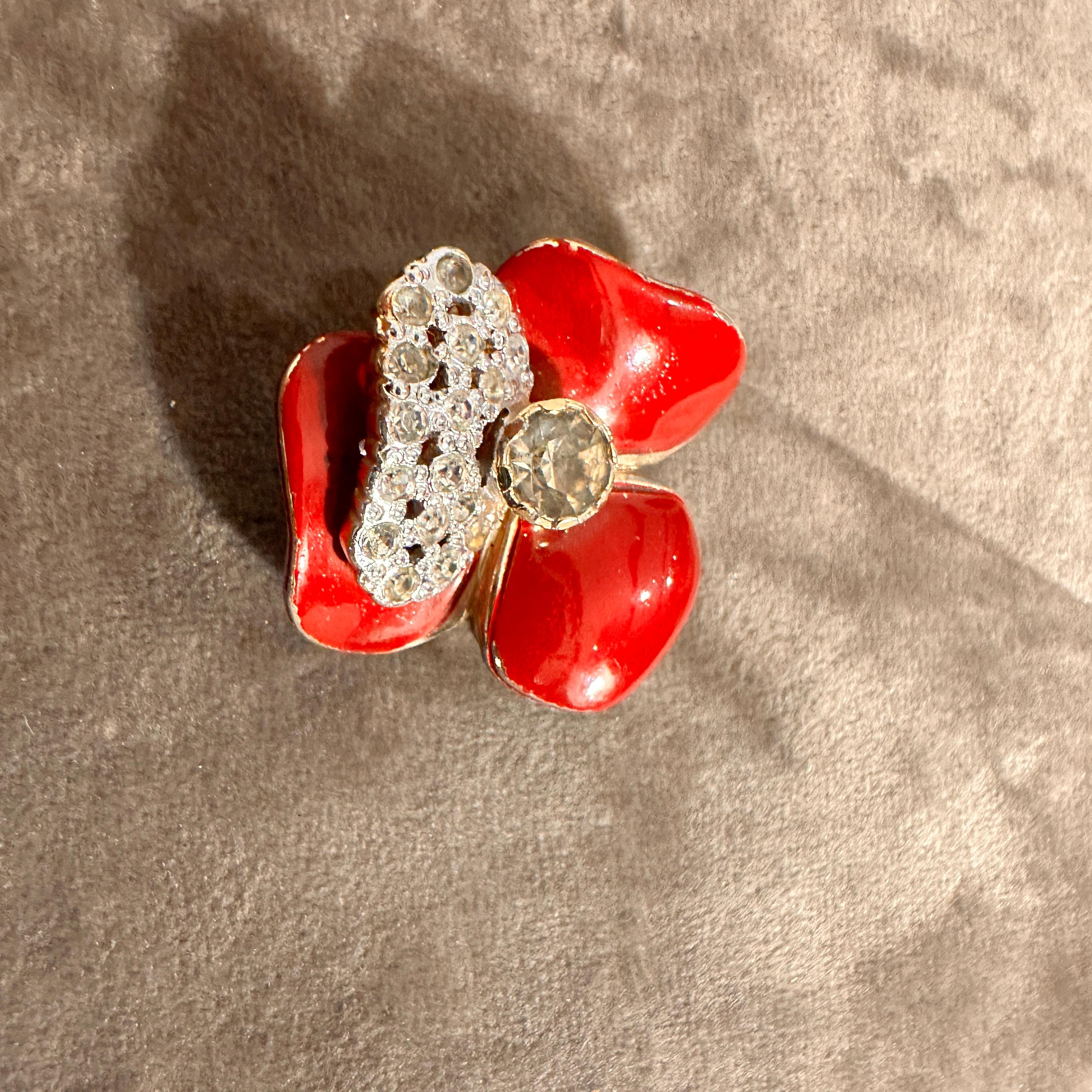 Women's 1970s Costume Jewelry Brilliant Red Clip-on Earrings by Valentino For Sale