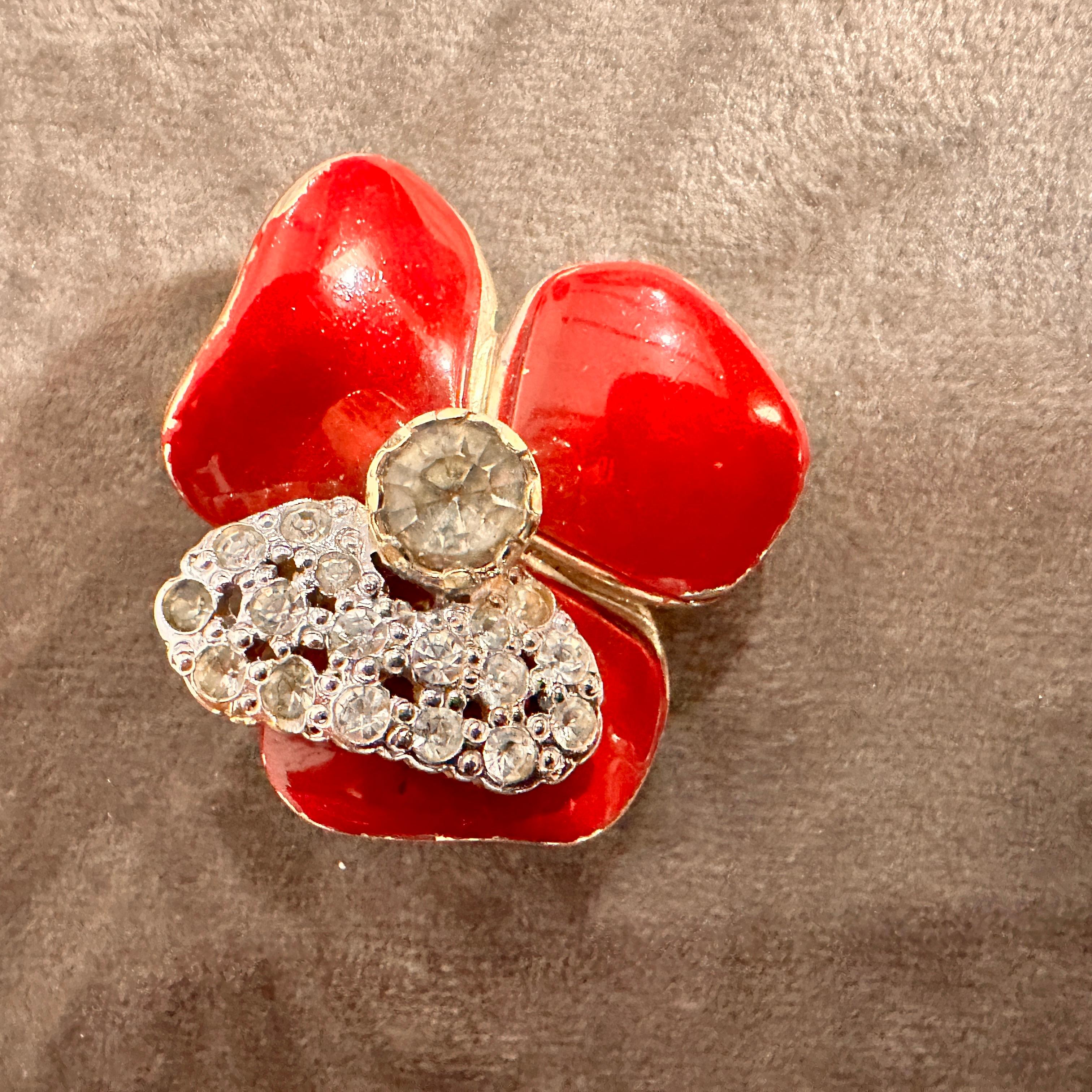 1970s Costume Jewelry Brilliant Red Clip-on Earrings by Valentino For Sale 2