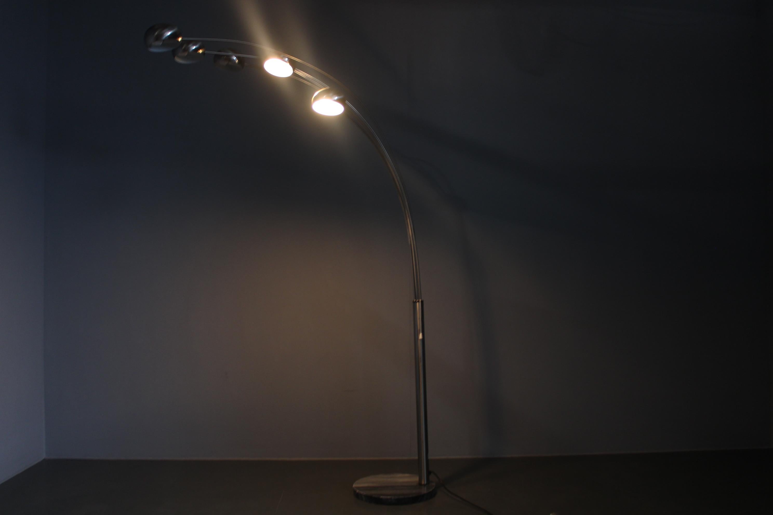 Lampada da terra a cinque bracci Cottex degli anni '70, Svezia in vendita 6