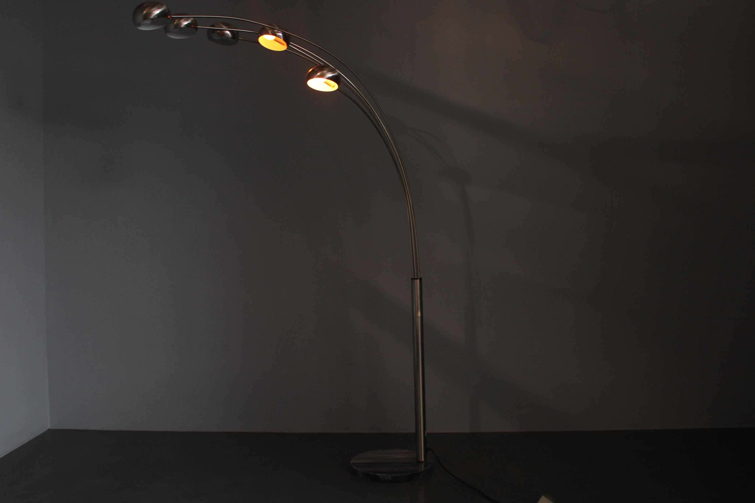 Lampada da terra a cinque bracci Cottex degli anni '70, Svezia in vendita 7