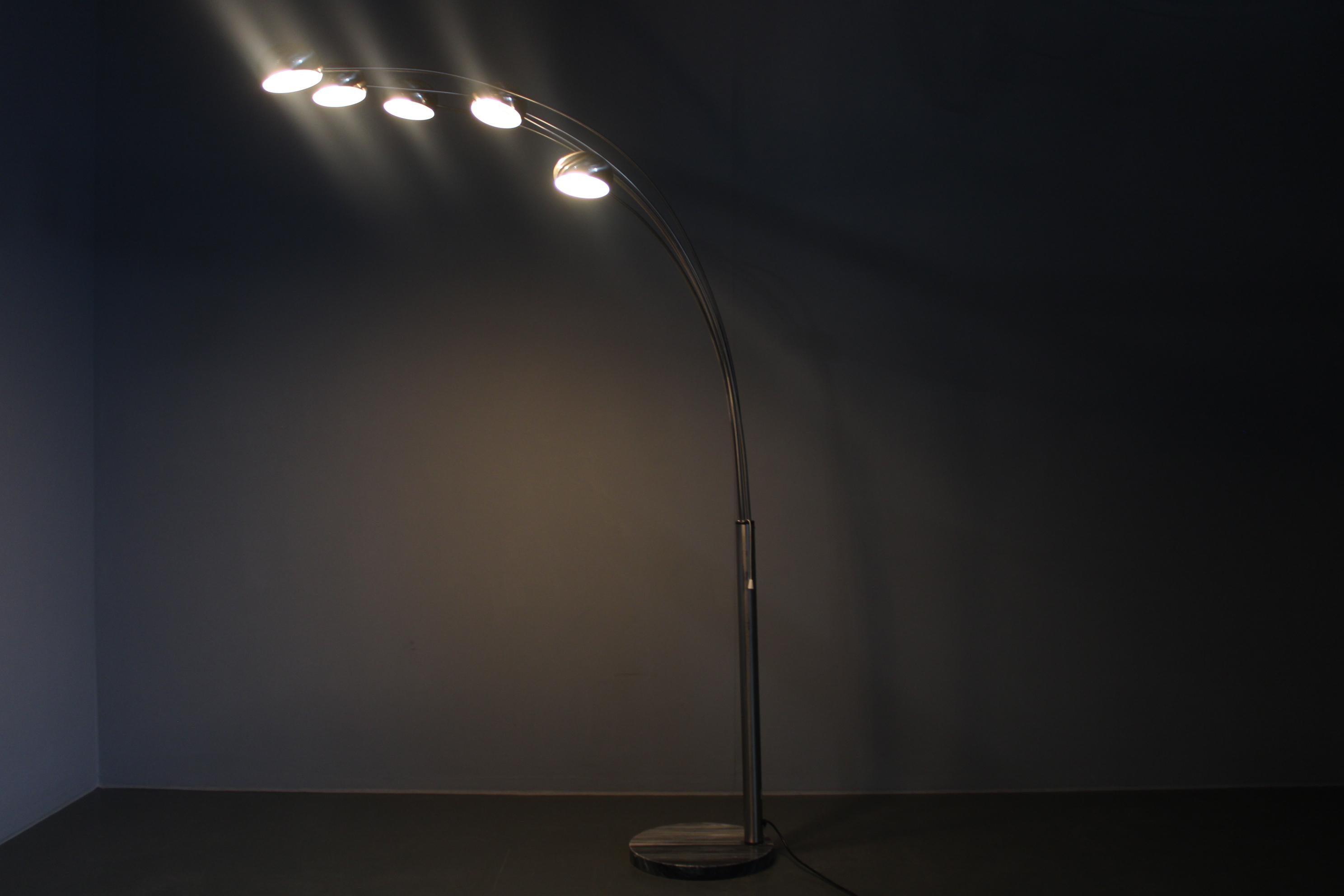 Lampada da terra a cinque bracci Cottex degli anni '70, Svezia in vendita 8