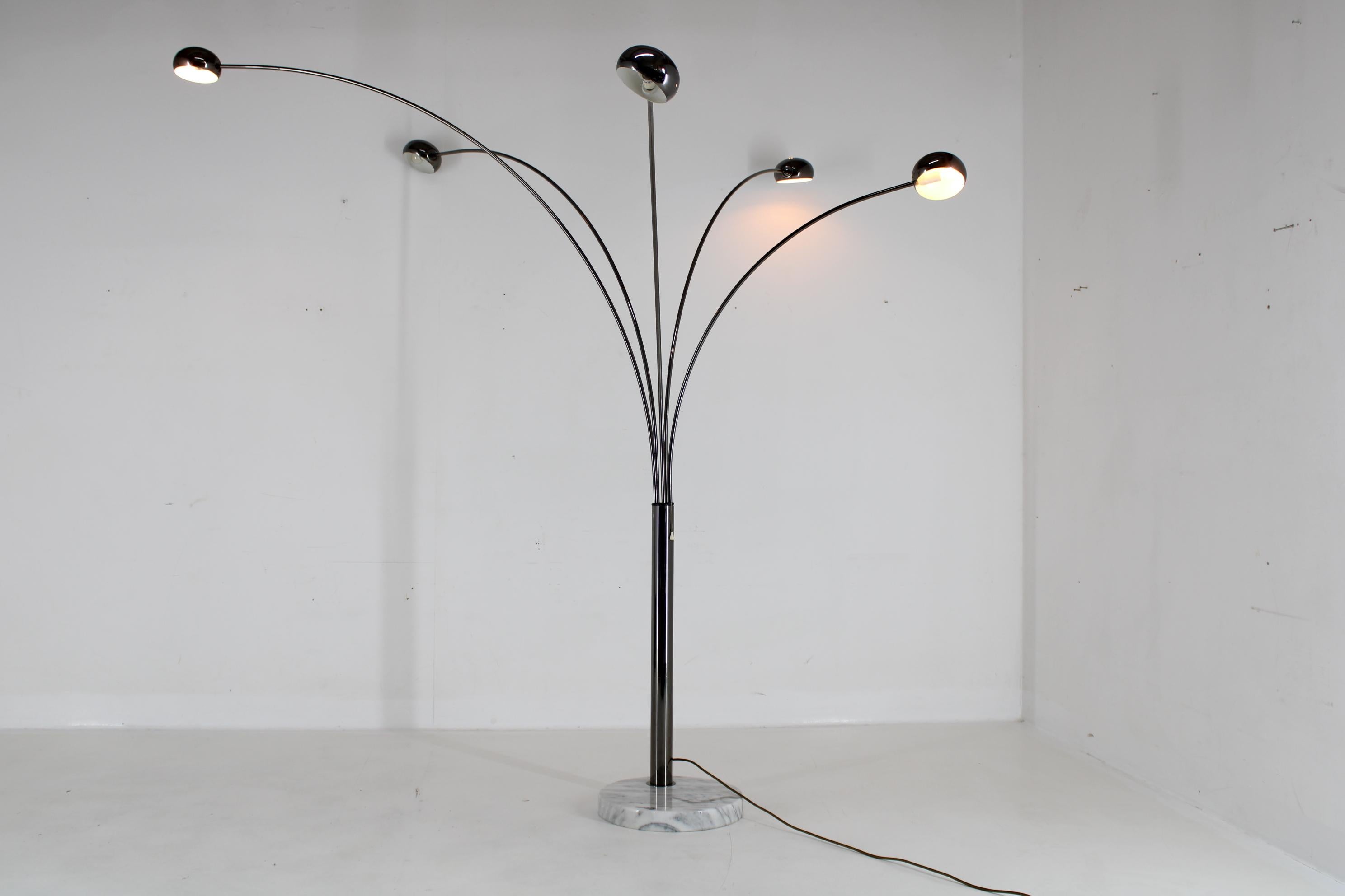 Mid-Century Modern 1970s Cottex Five Arm Floor Lamp, Sweden For Sale