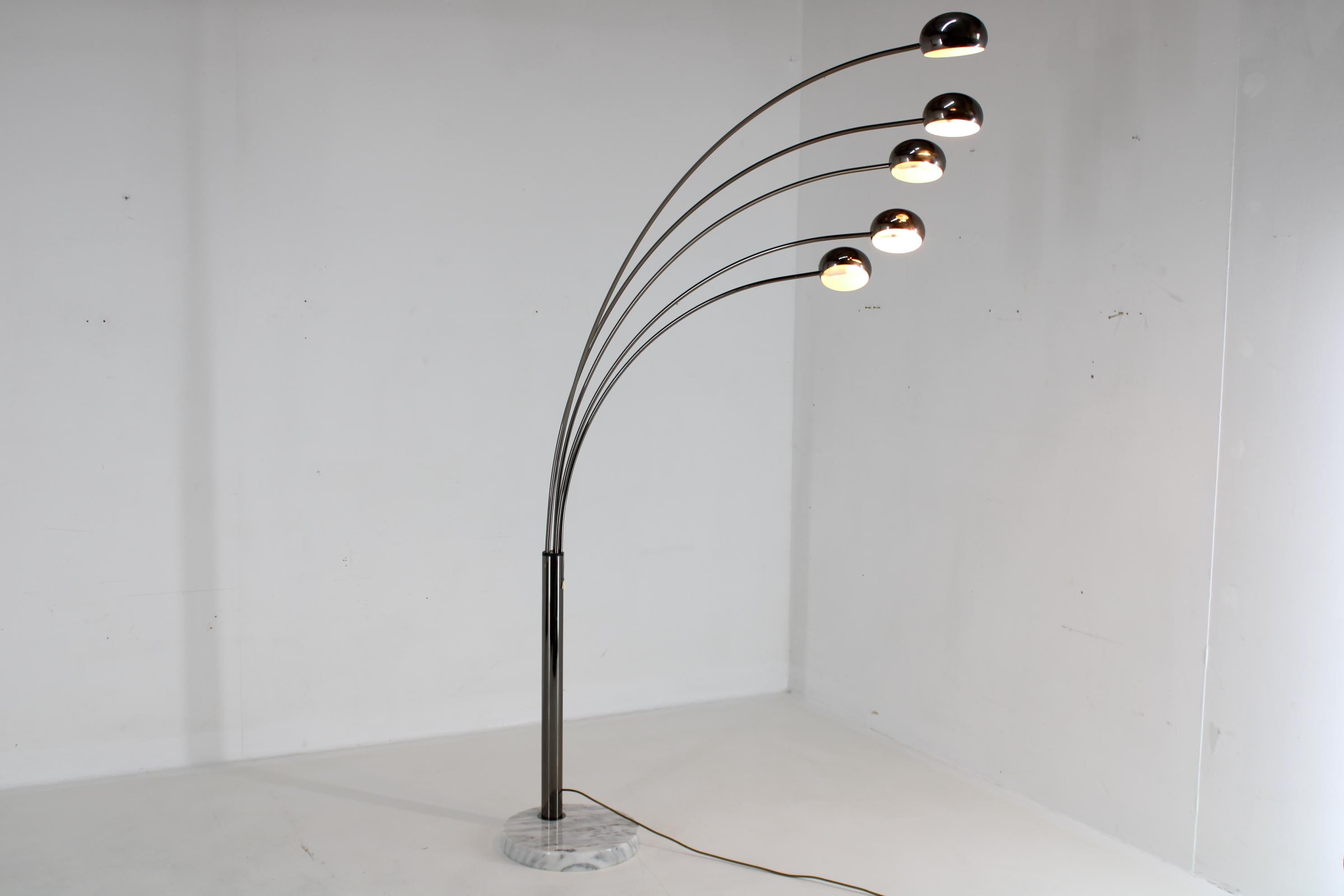 1970s Cottex Five Arm Floor Lamp, Sweden In Good Condition For Sale In Praha, CZ