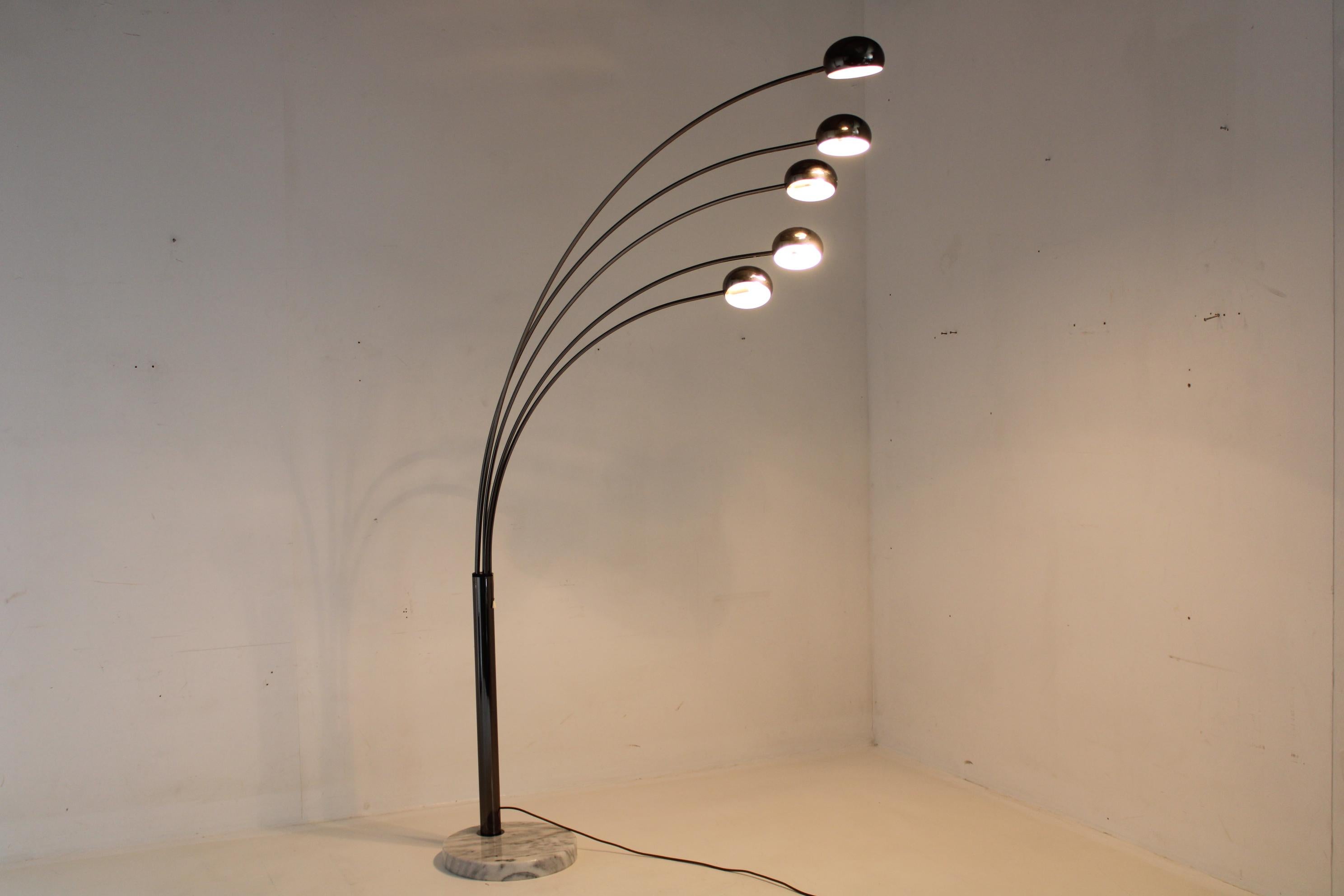 Late 20th Century 1970s Cottex Five Arm Floor Lamp, Sweden For Sale