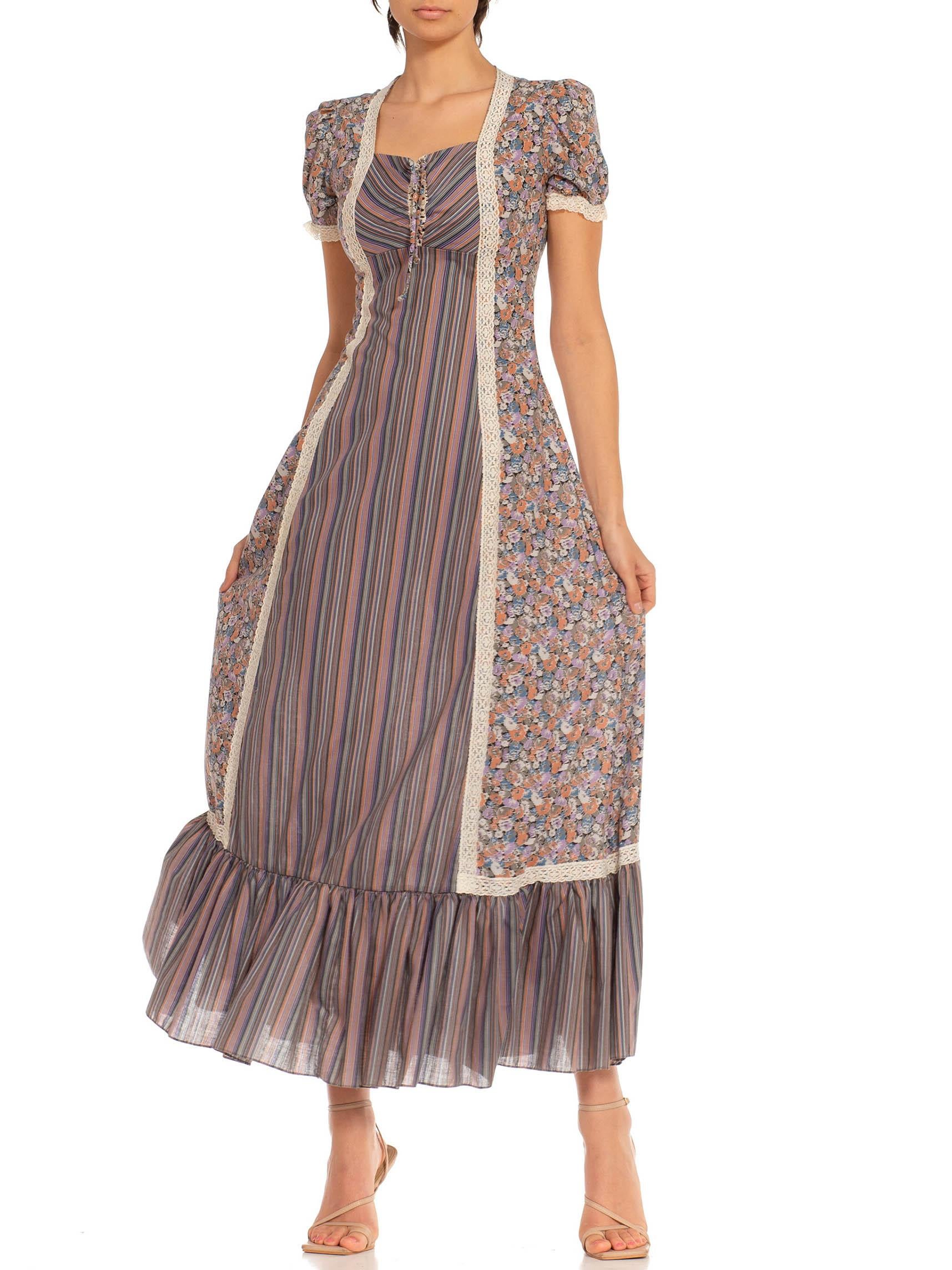 Women's 1970S Cotton Blend Boho Maxi Dress