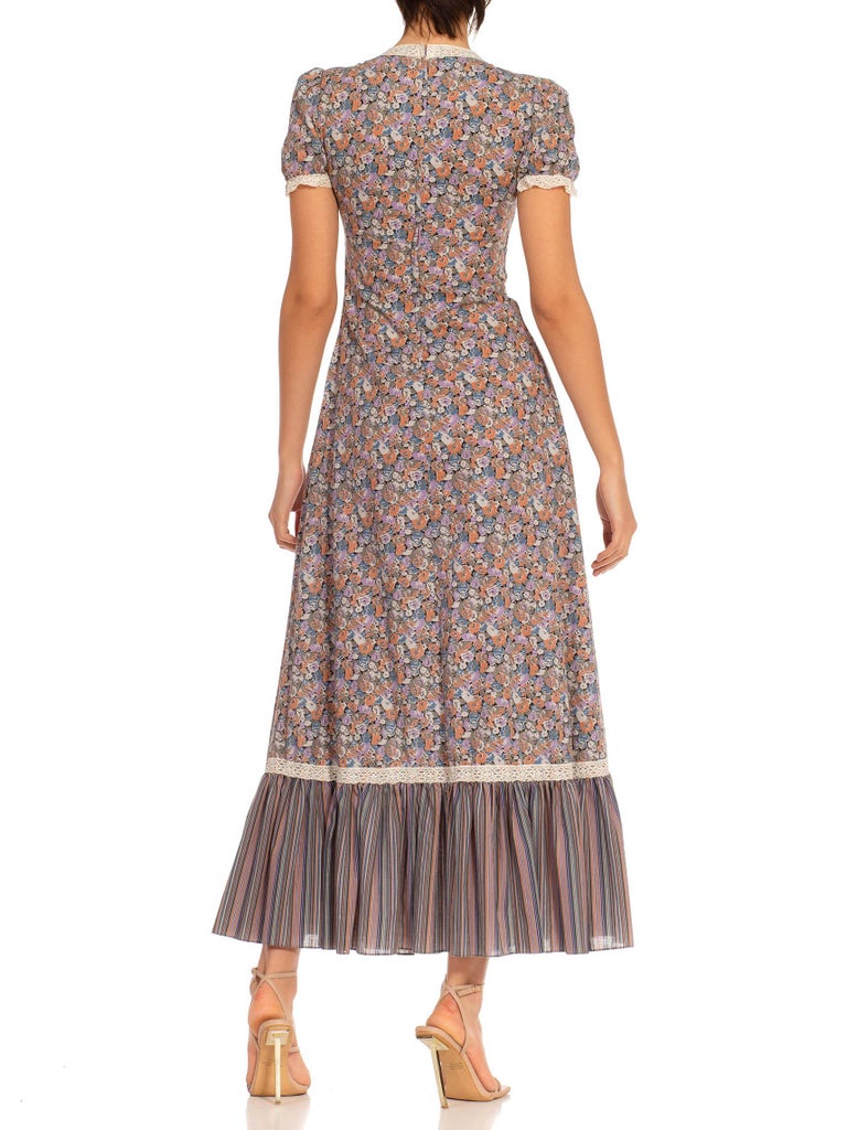 1970S Cotton Blend Boho Maxi Dress For Sale at 1stDibs