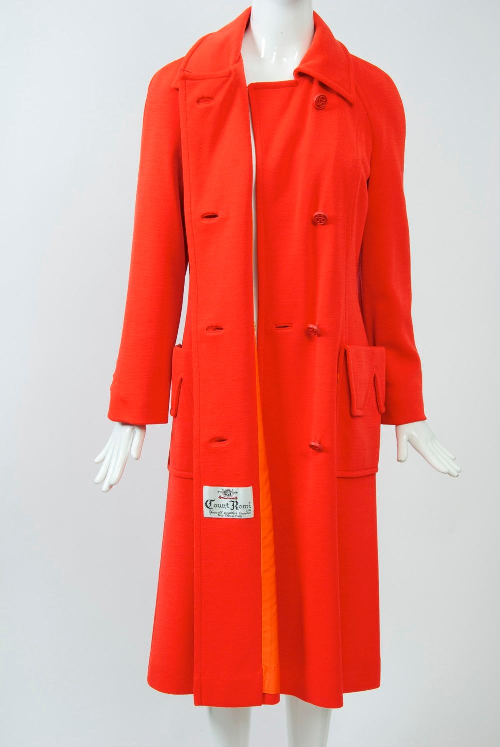 1970s Count Romi Red Knit Coat For Sale 3