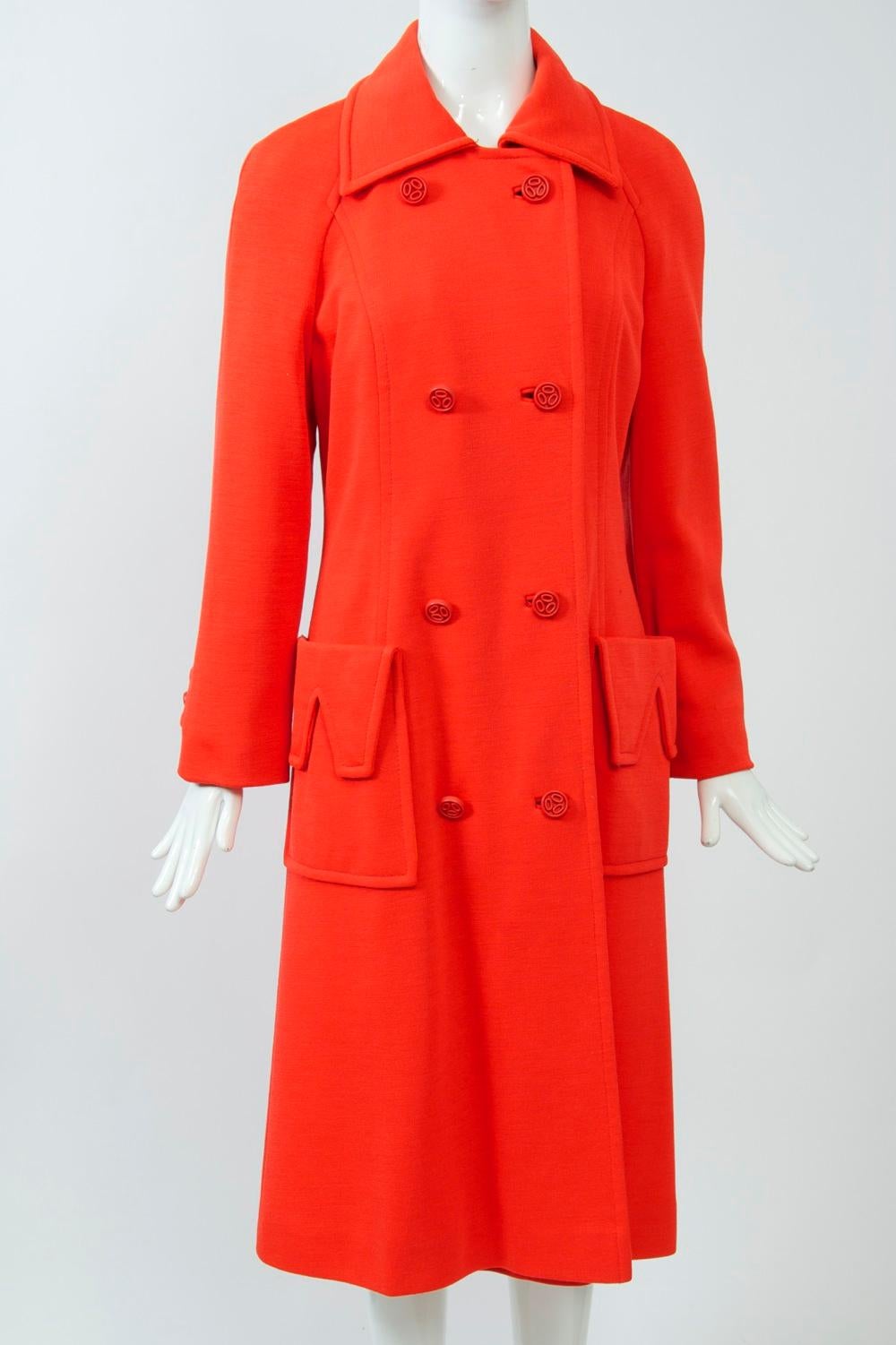 1970s Count Romi Red Knit Coat For Sale 2