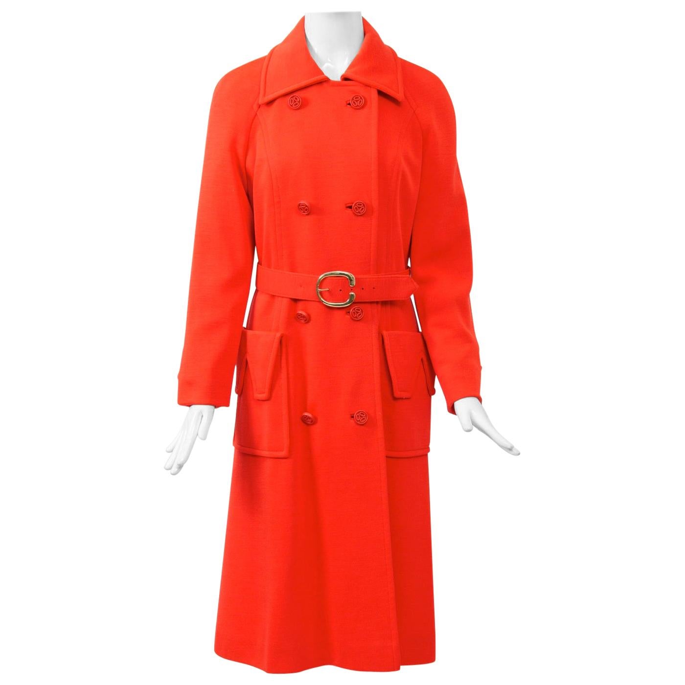 1970s Count Romi Red Knit Coat For Sale