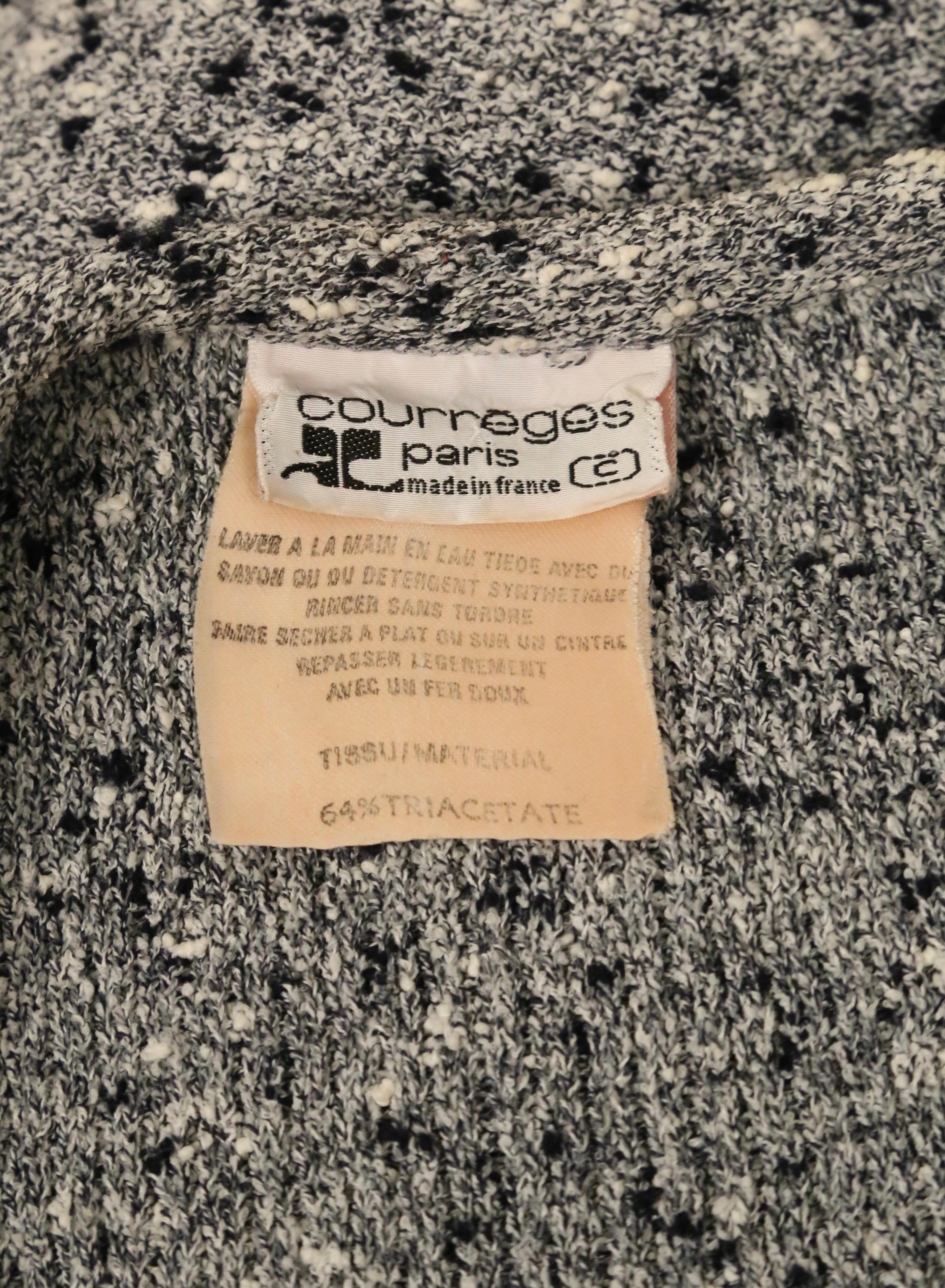 1970's COURREGES boucle knit sweater top For Sale 2
