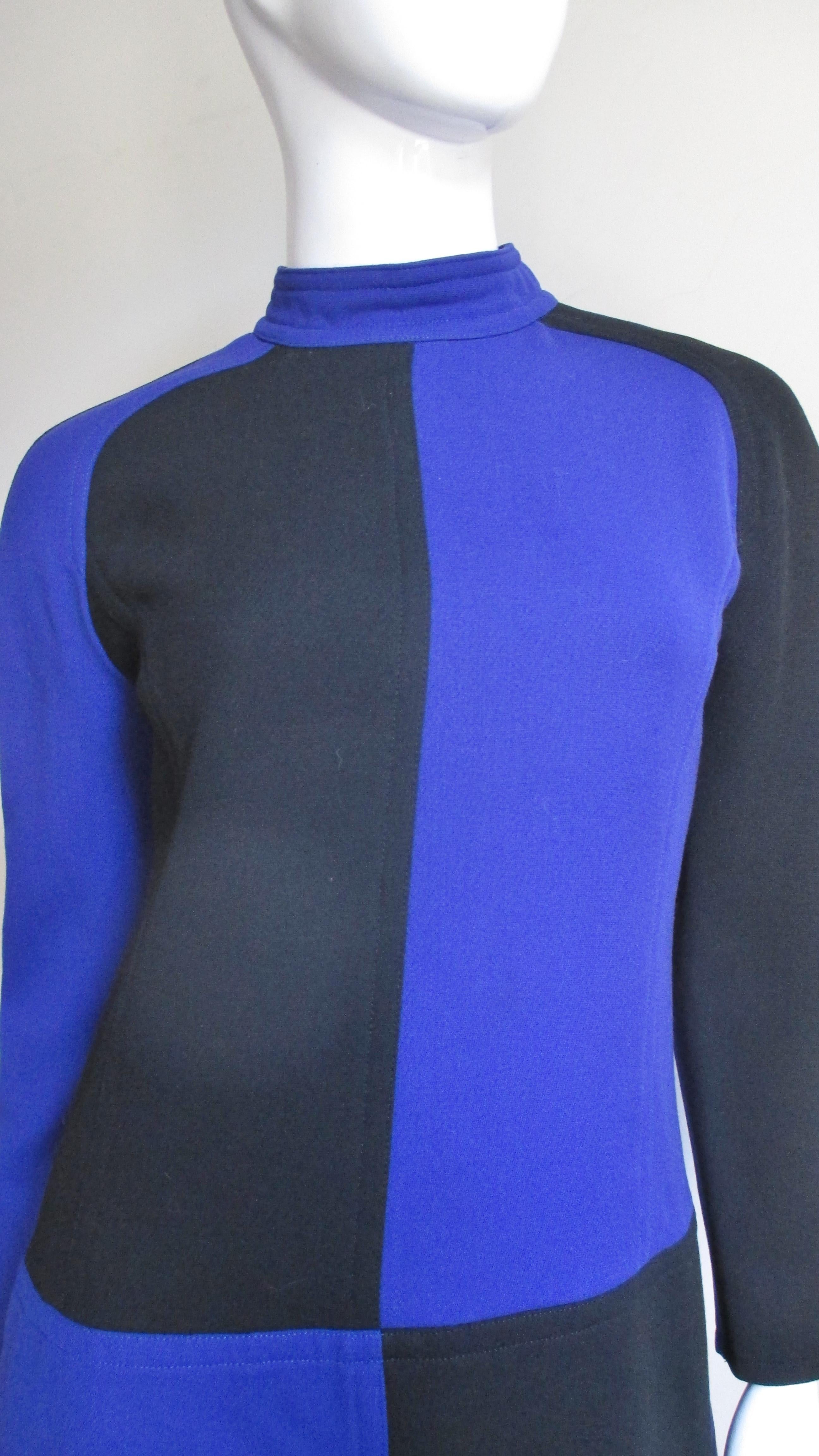 Courreges 1960s Color Block Dress In Good Condition For Sale In Water Mill, NY