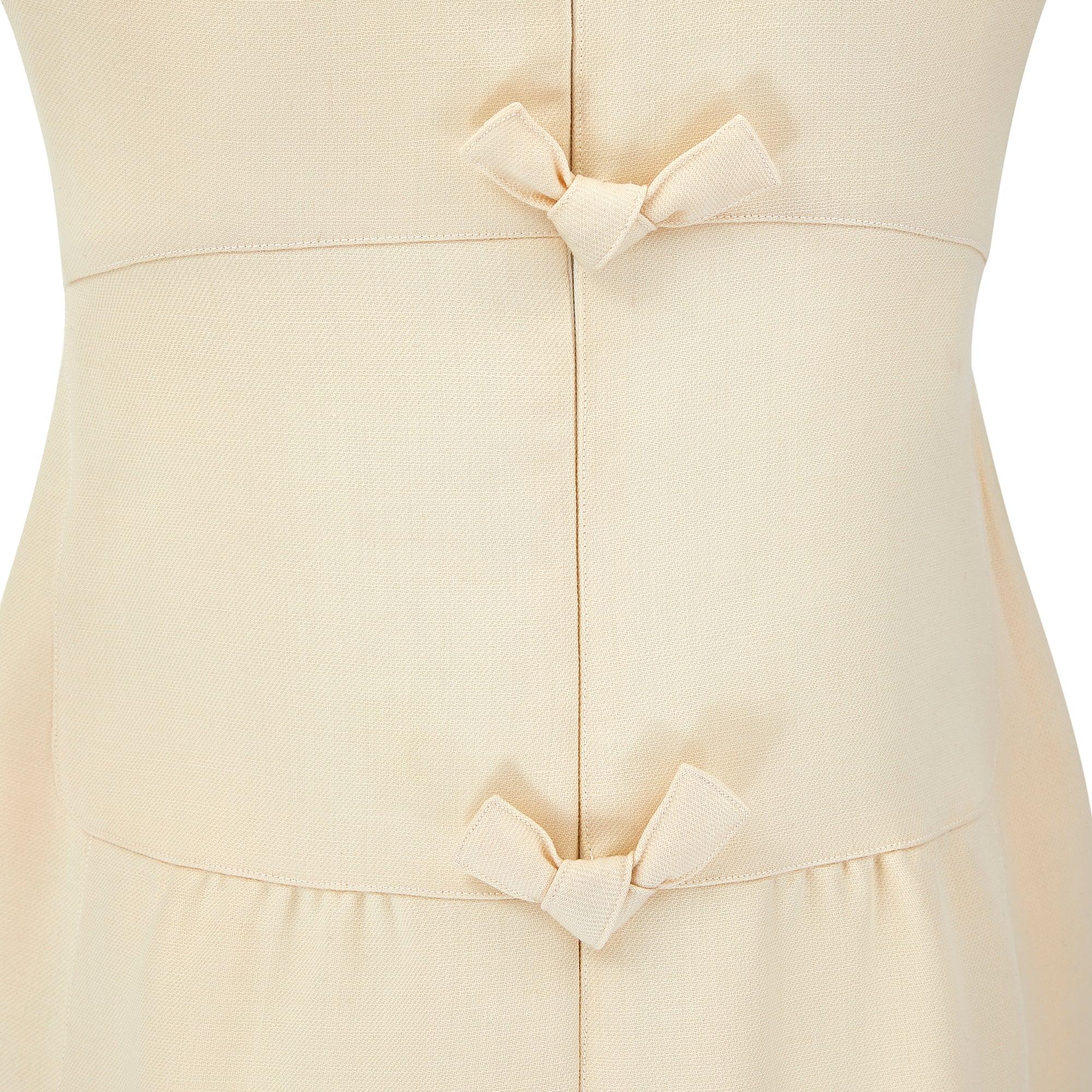 1970s Courreges Cream Wool Sleeveless Dress In Excellent Condition For Sale In London, GB