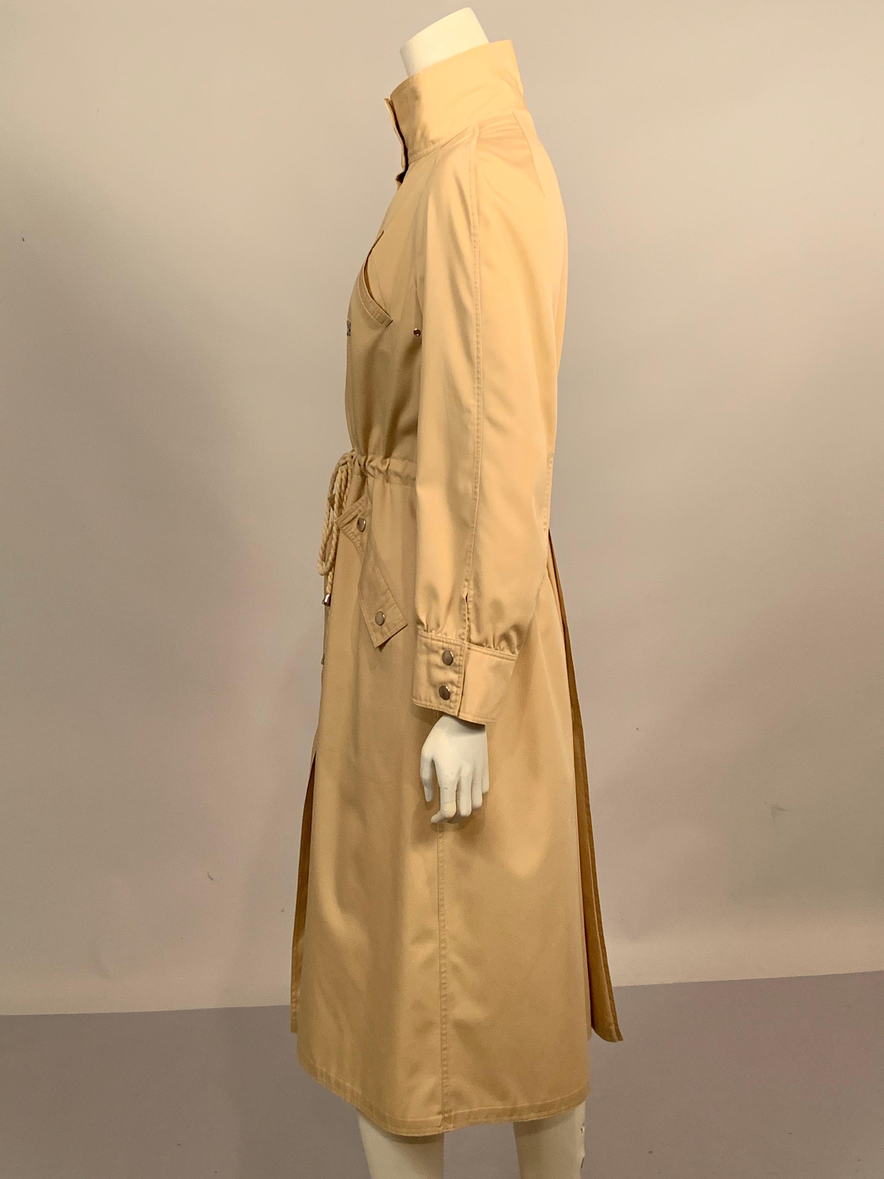 1970's Courreges Raincoat with Drawstring Waist and Snap Front 4