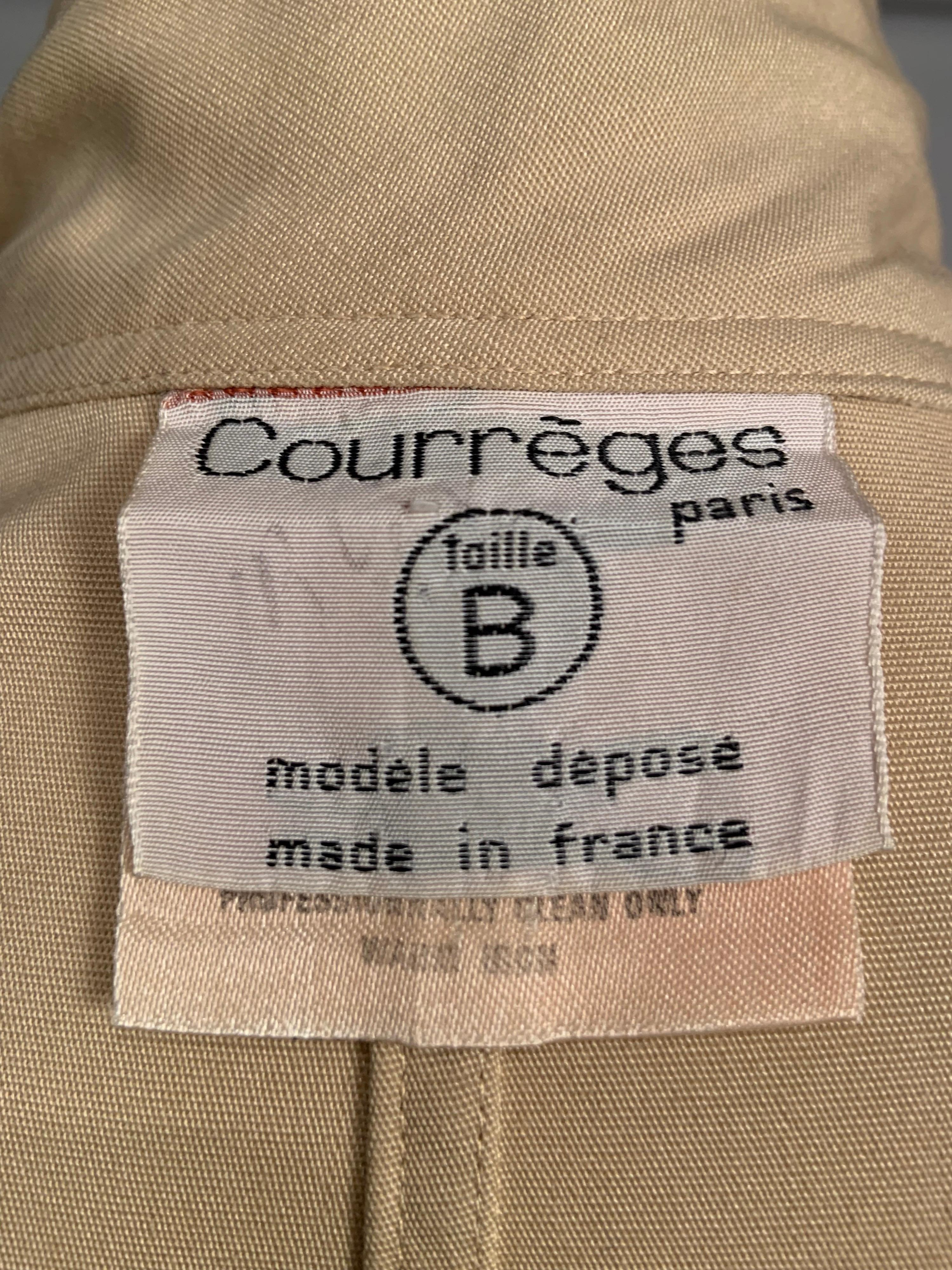 1970's Courreges Raincoat with Drawstring Waist and Snap Front 6