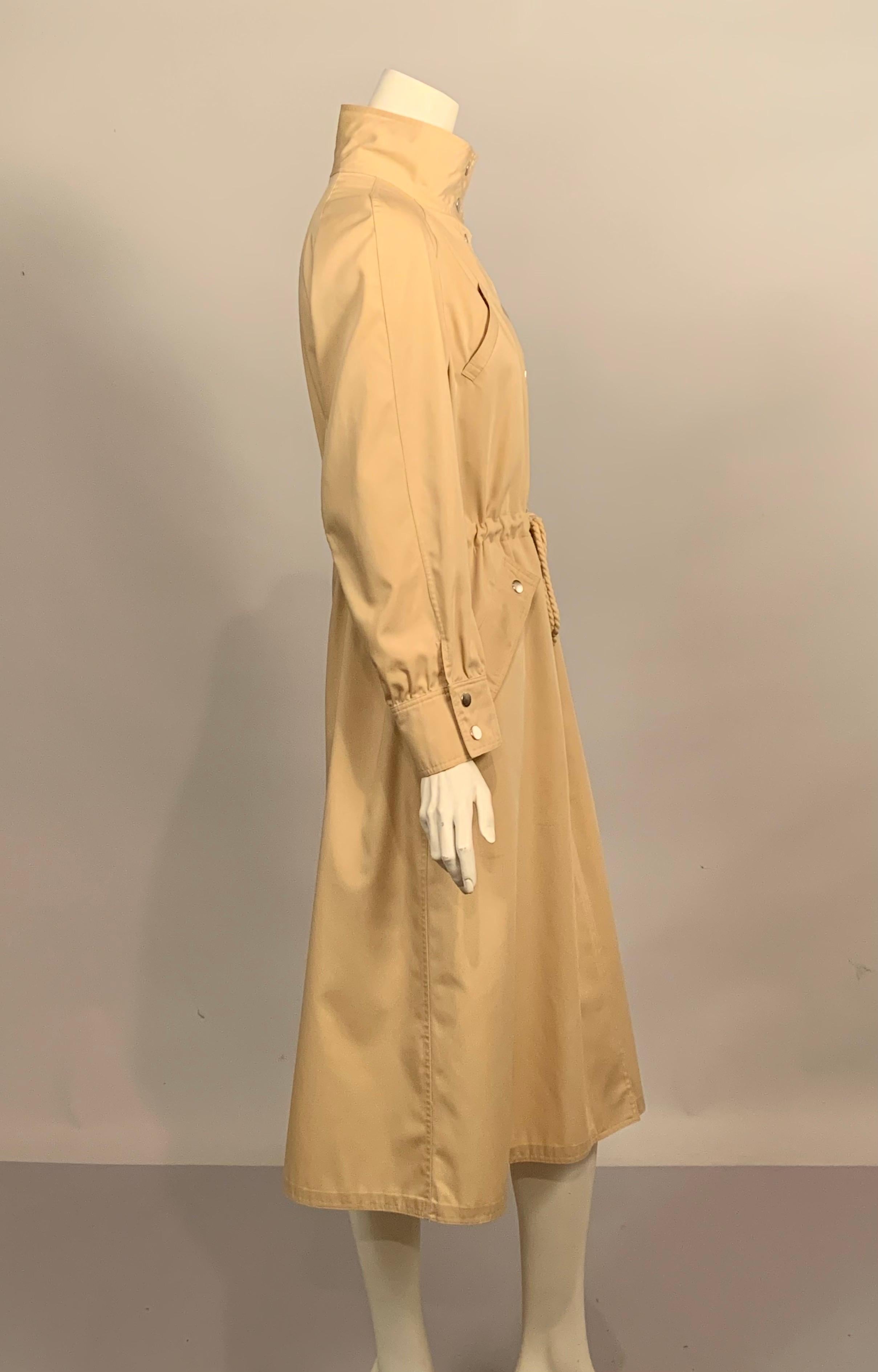 1970's Courreges Raincoat with Drawstring Waist and Snap Front In Good Condition In New Hope, PA