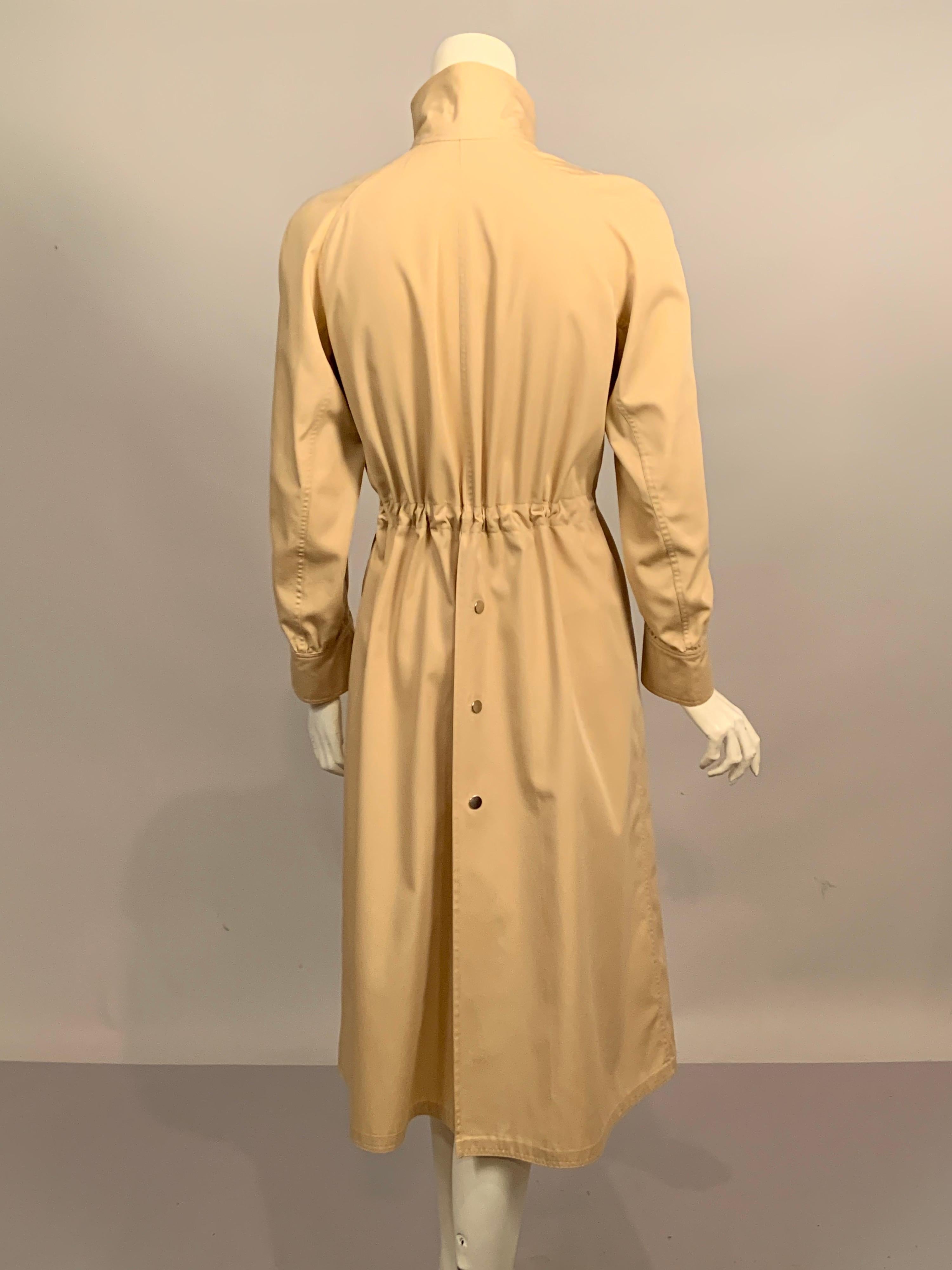 Women's 1970's Courreges Raincoat with Drawstring Waist and Snap Front