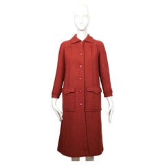 1970's COURREGES raspberry tweed wool coat