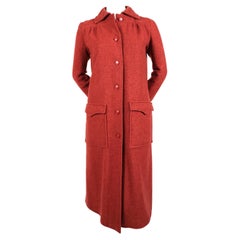 1970's COURREGES raspberry tweed wool coat