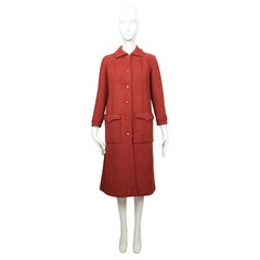 1970's COURREGES raspberry tweed wool coat