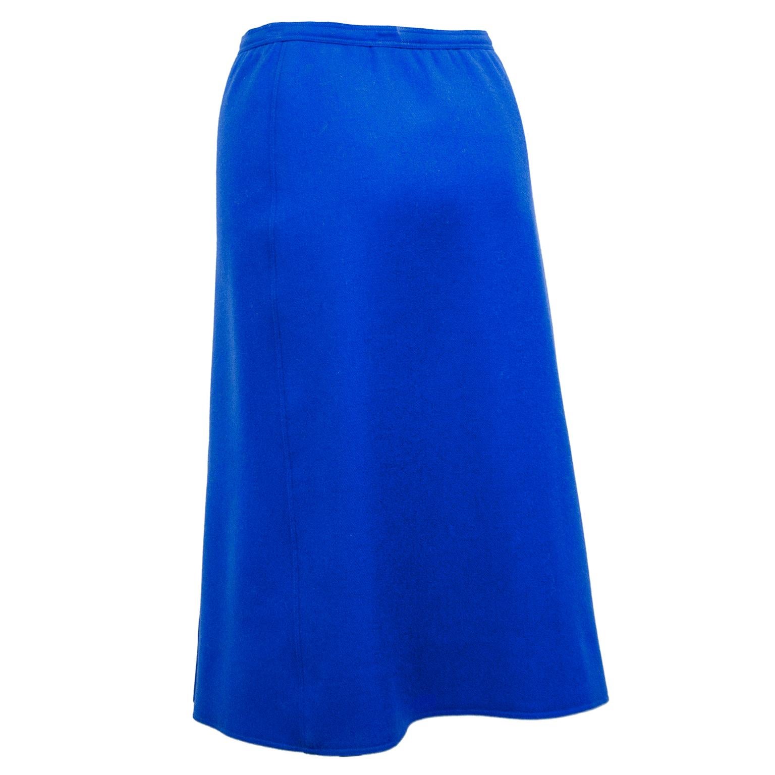 1970s Courreges Royal Blue Aline Skirt  In Good Condition In Toronto, Ontario