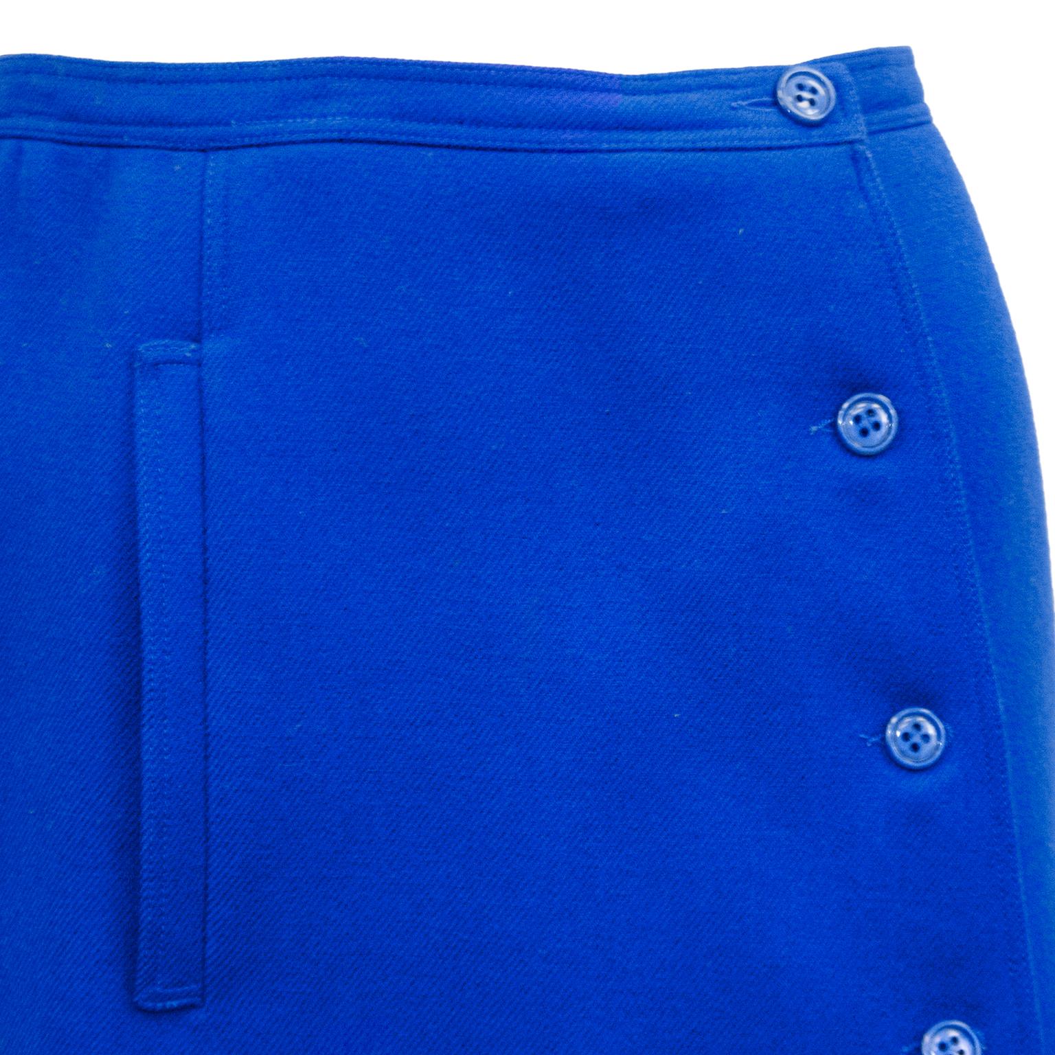 Women's 1970s Courreges Royal Blue Aline Skirt 