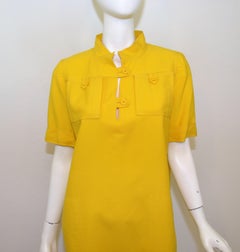 1970's Courreges Vintage Yellow Dress
