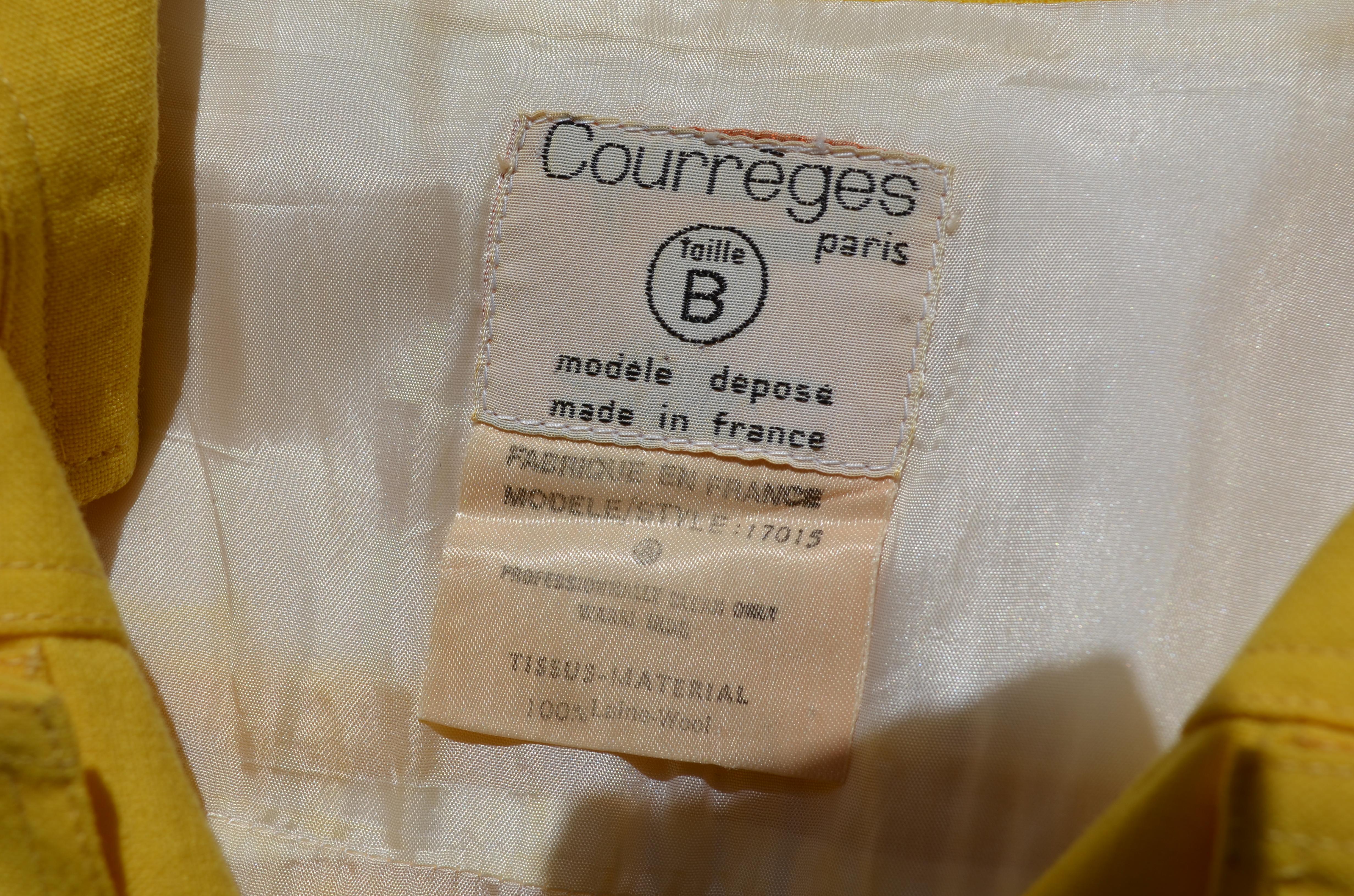 1970's Courreges Vintage Yellow Dress 1