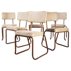 1970's Cox Tubular Metal Upholstered Dining Chairs Set of Six