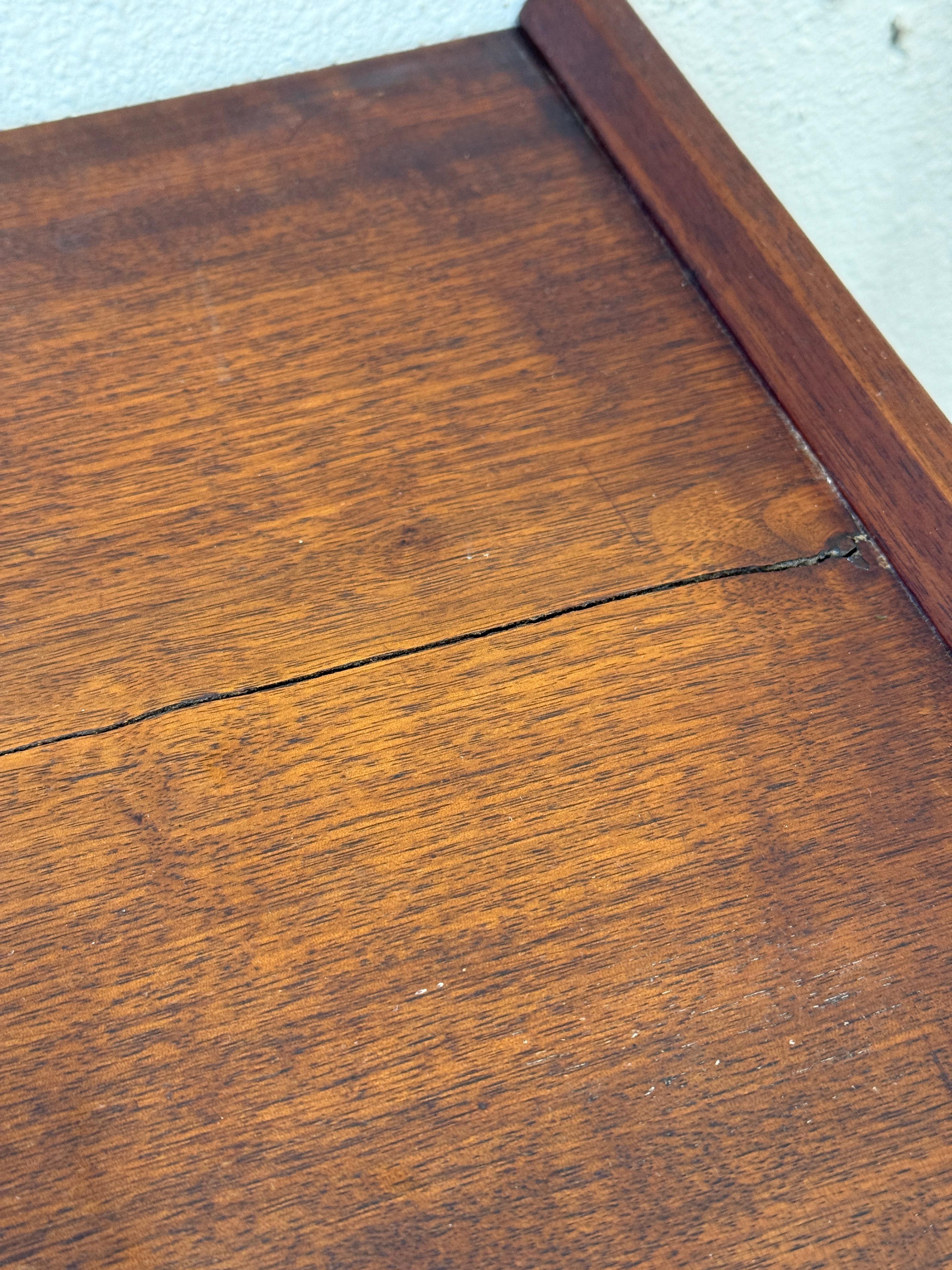 1970’s Craft Made Walnut Mirror and Wall Shelf with Drawer For Sale 1