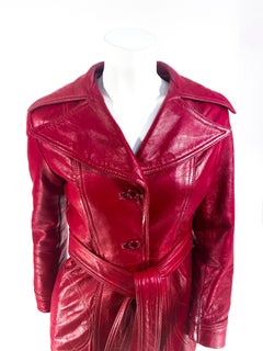1970s Cranberry leather Jacket
