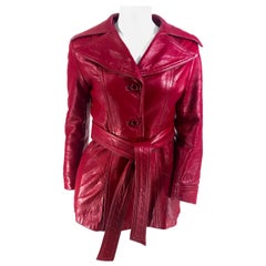 1970s Cranberry leather Jacket