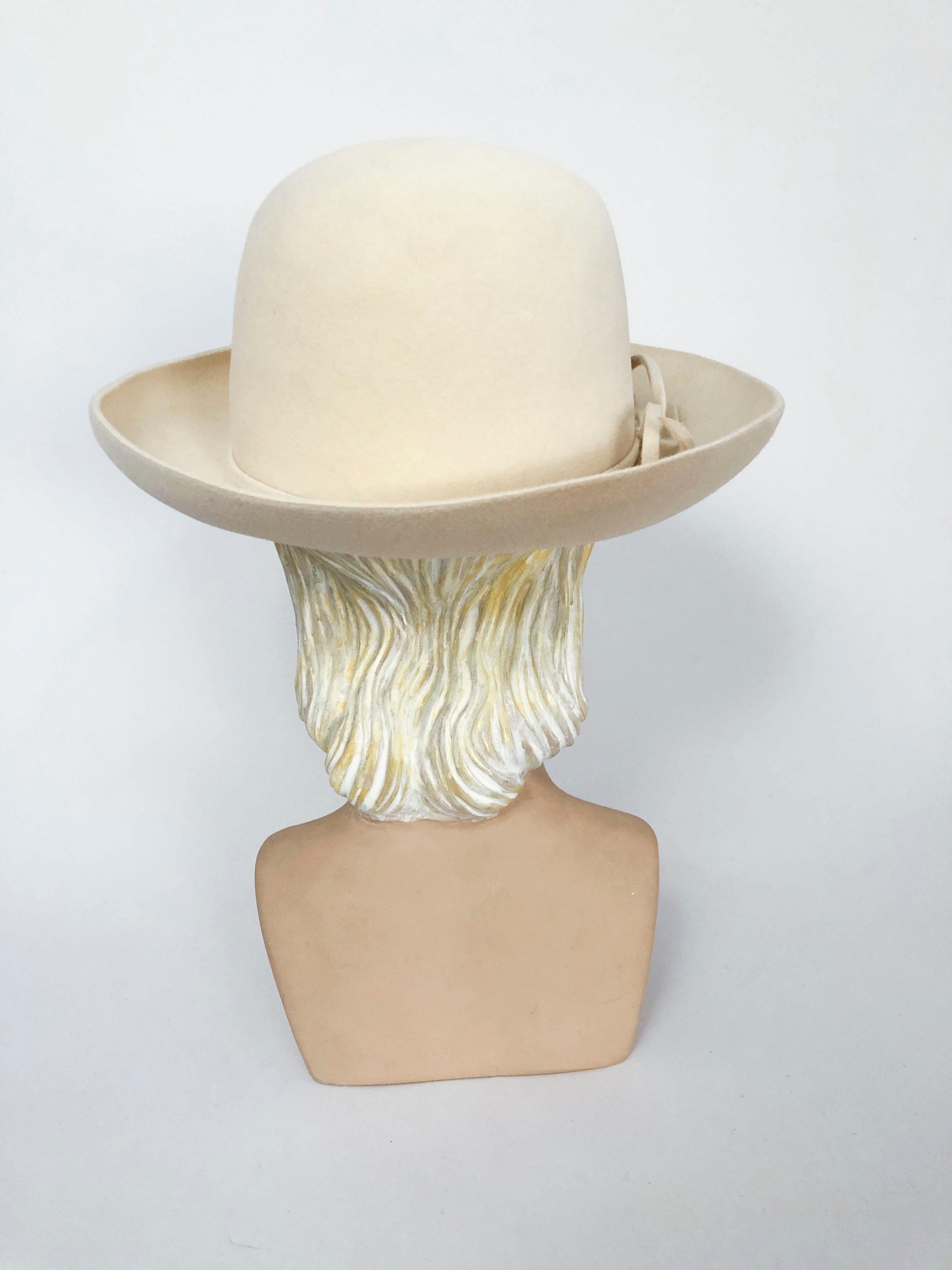1970s Cream Borsalino Brimmed Hat  In Good Condition In San Francisco, CA