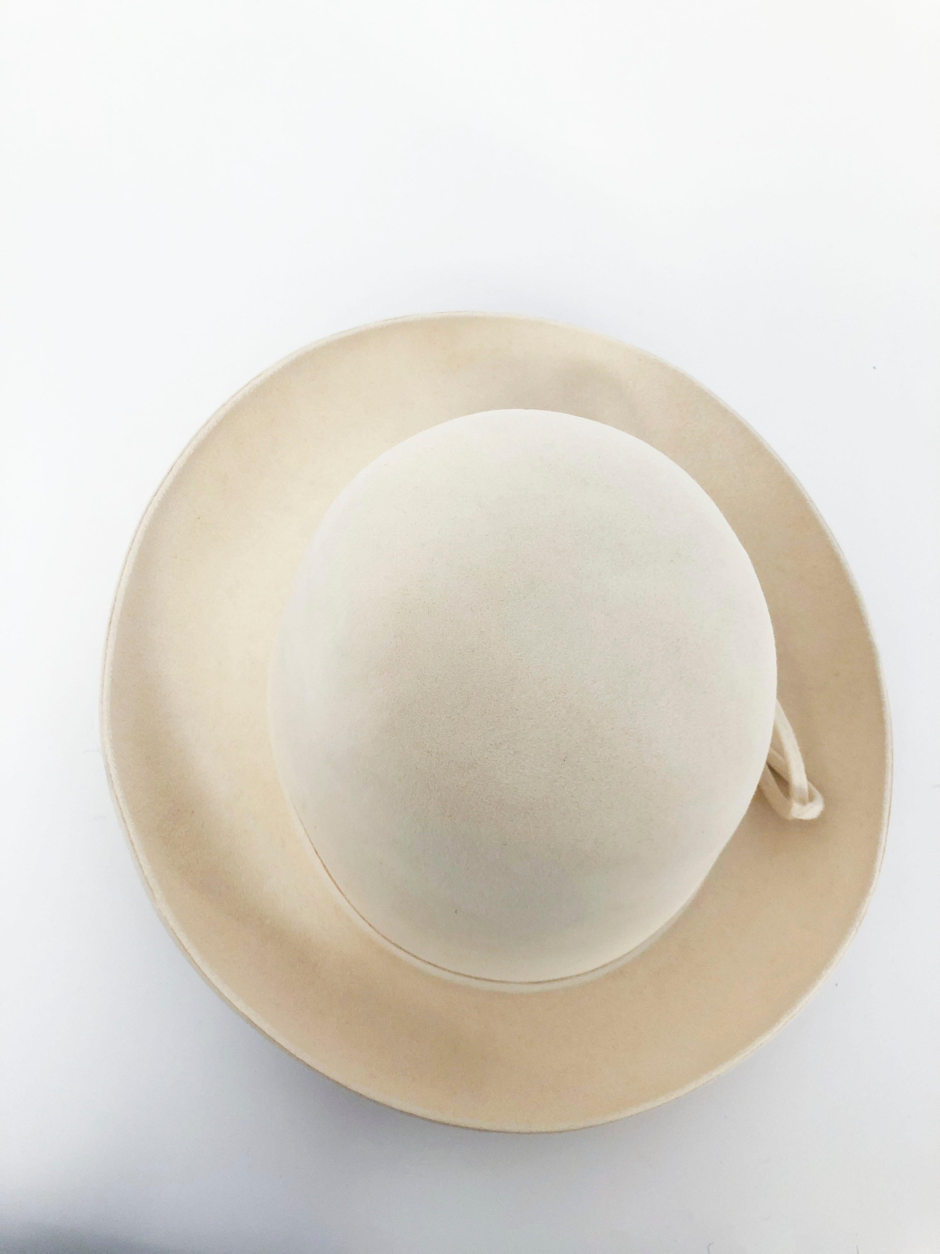 1970s Cream Borsalino Brimmed Hat  2
