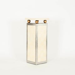 1970s Cream Silver Gold Gilt Pedestal