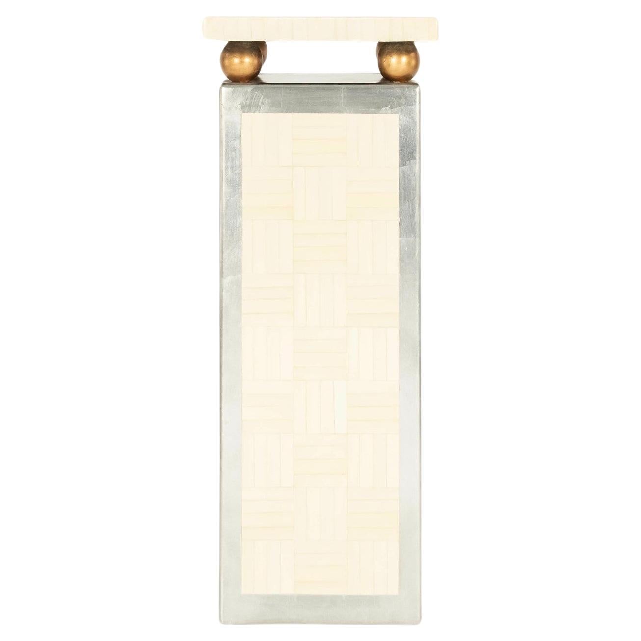 1970 Cream Silver Gold Gilt Pedestal (piédestal en argent)