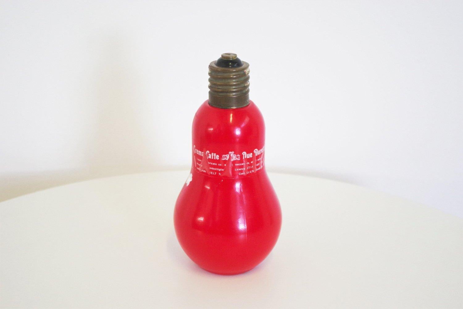 1970s Cremacaffè Due Moretti Lightbulb-Shaped Bottle - Quirky Italian Design For Sale 6