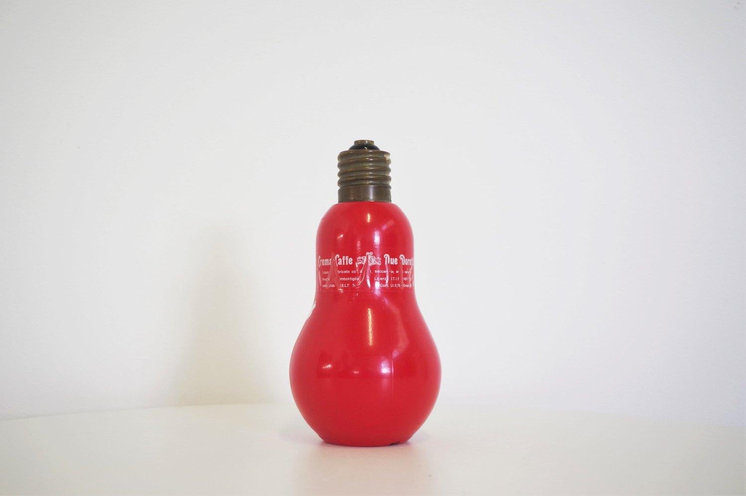 1970s Cremacaffè Due Moretti Lightbulb-Shaped Bottle - Quirky Italian Design For Sale 7
