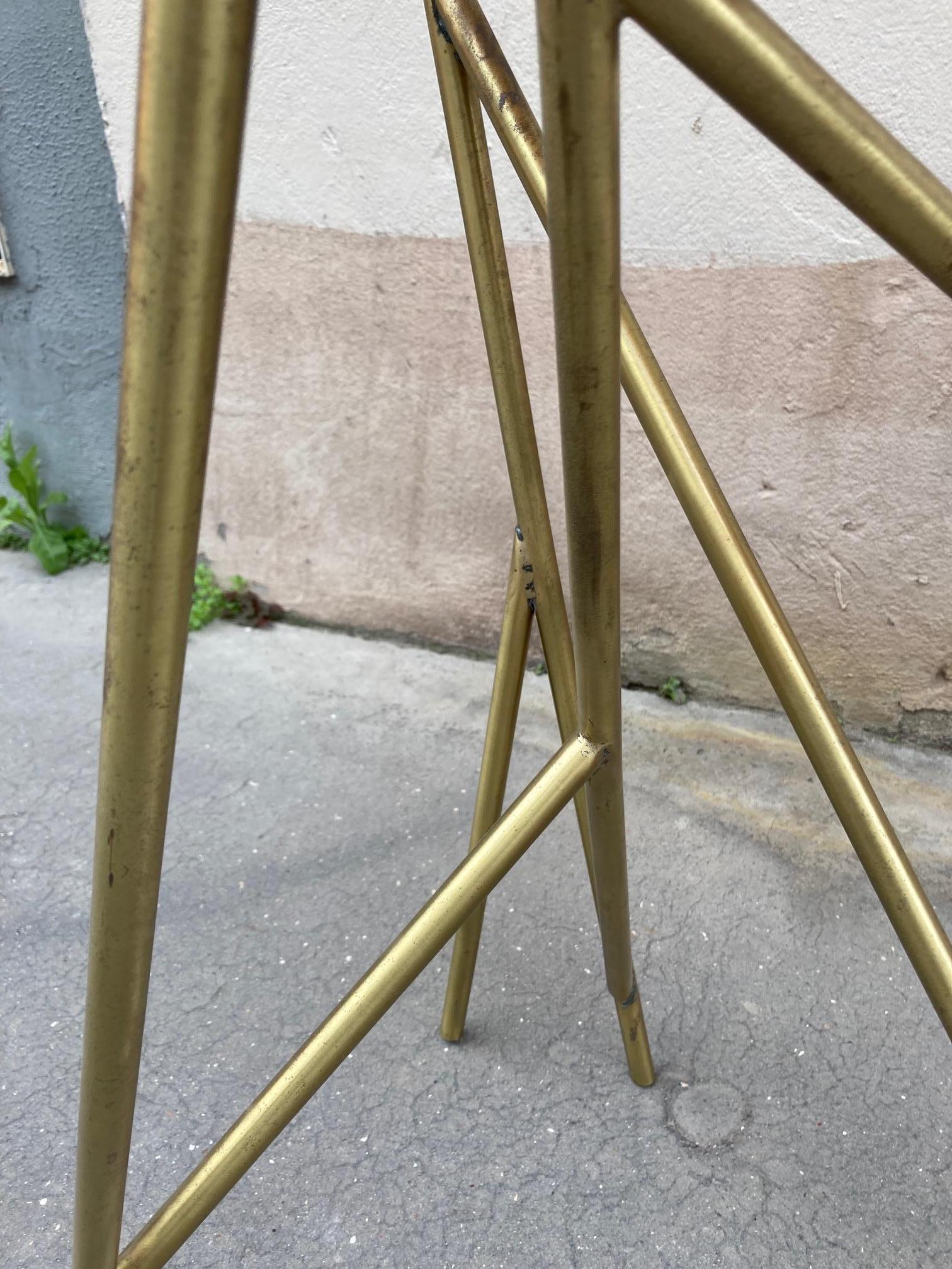 Brass 1970's Crushed Ice Resin Console by Marie-Claude De Fouquières For Sale