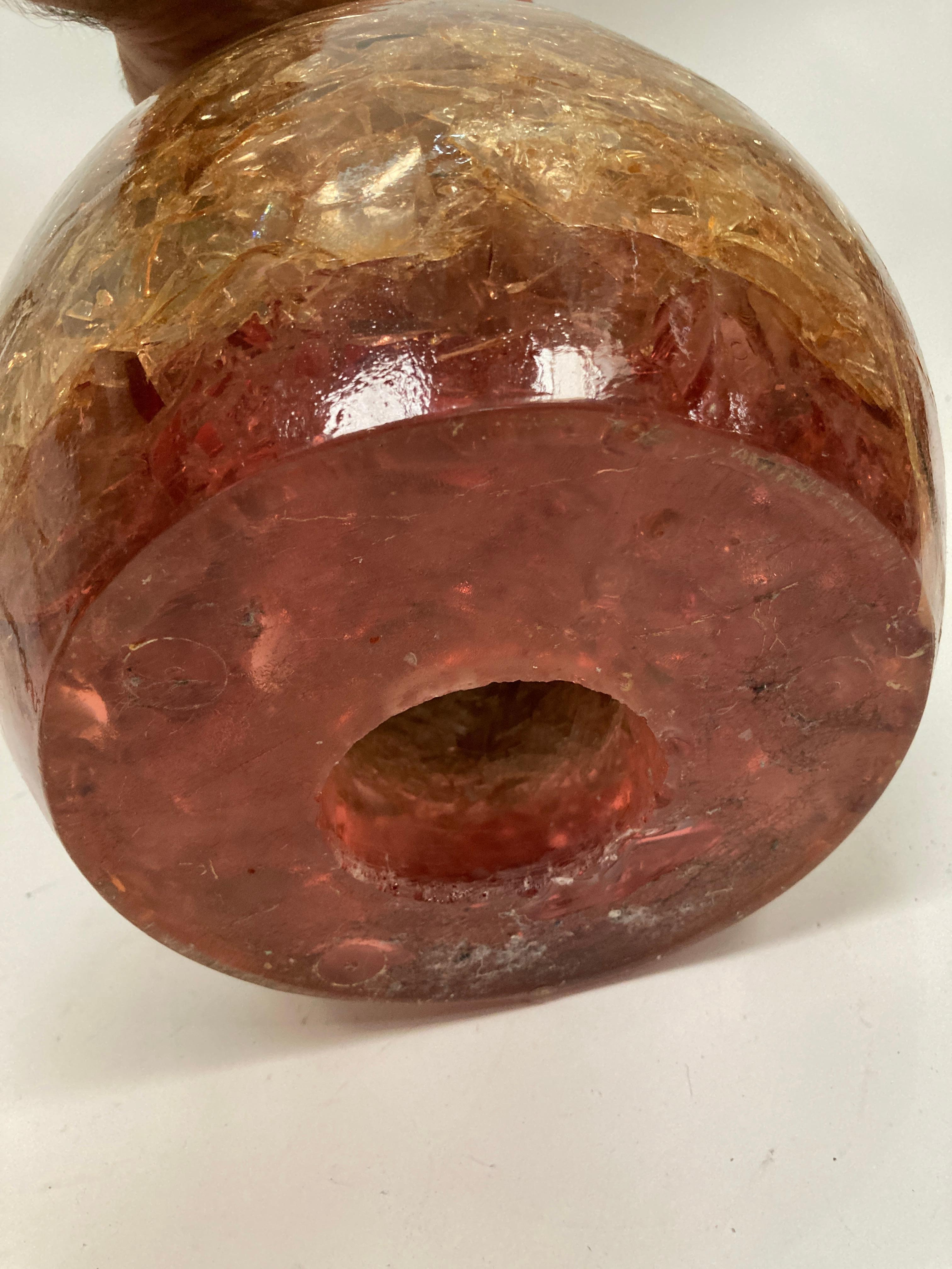 Resin 1970's Crushed ice resin egg By Pierre Giraudon  For Sale